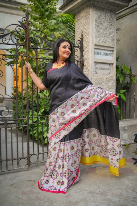 SAREE SILK BLACK LALIE