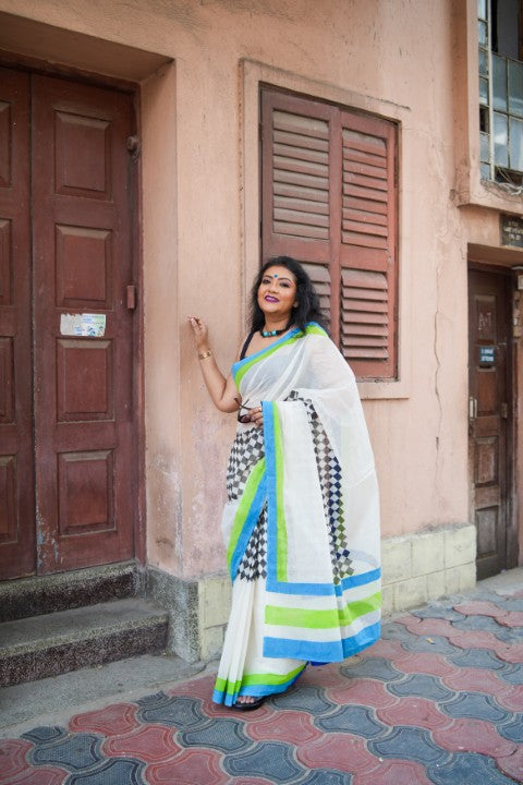 SAREE PRINTED WITH BORDER LALIE