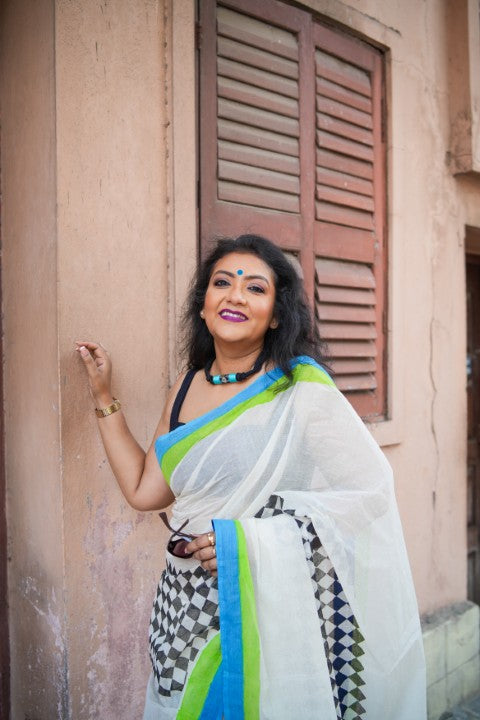 SAREE PRINTED WITH BORDER LALIE