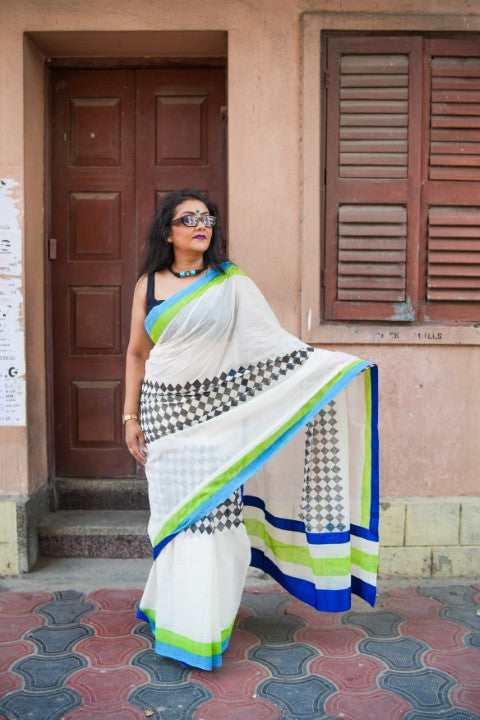 SAREE PRINTED WITH BORDER LALIE