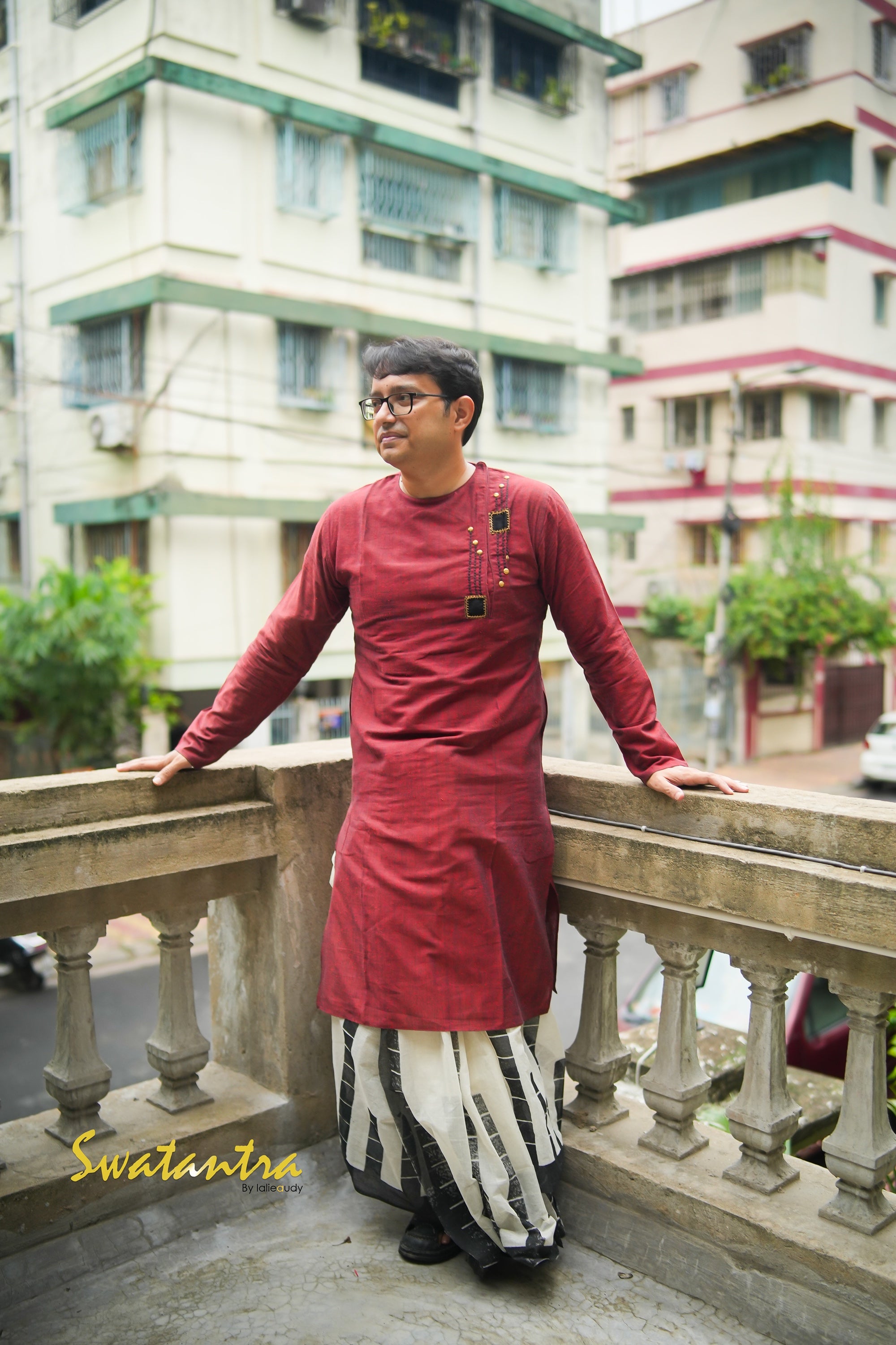 LALIE SAIKAT MAROON APPLIQUE AND EMB
