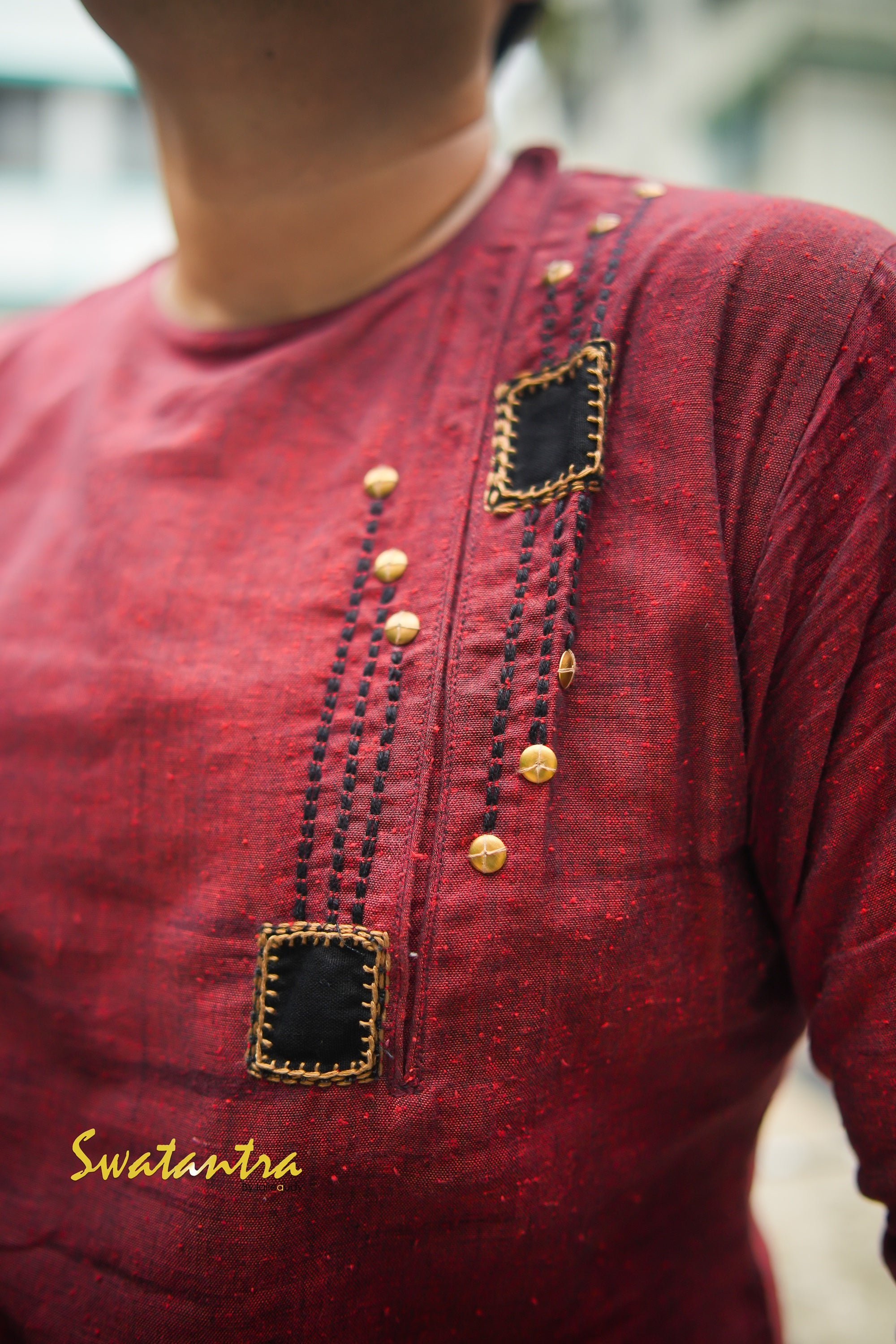 LALIE SAIKAT MAROON APPLIQUE AND EMB