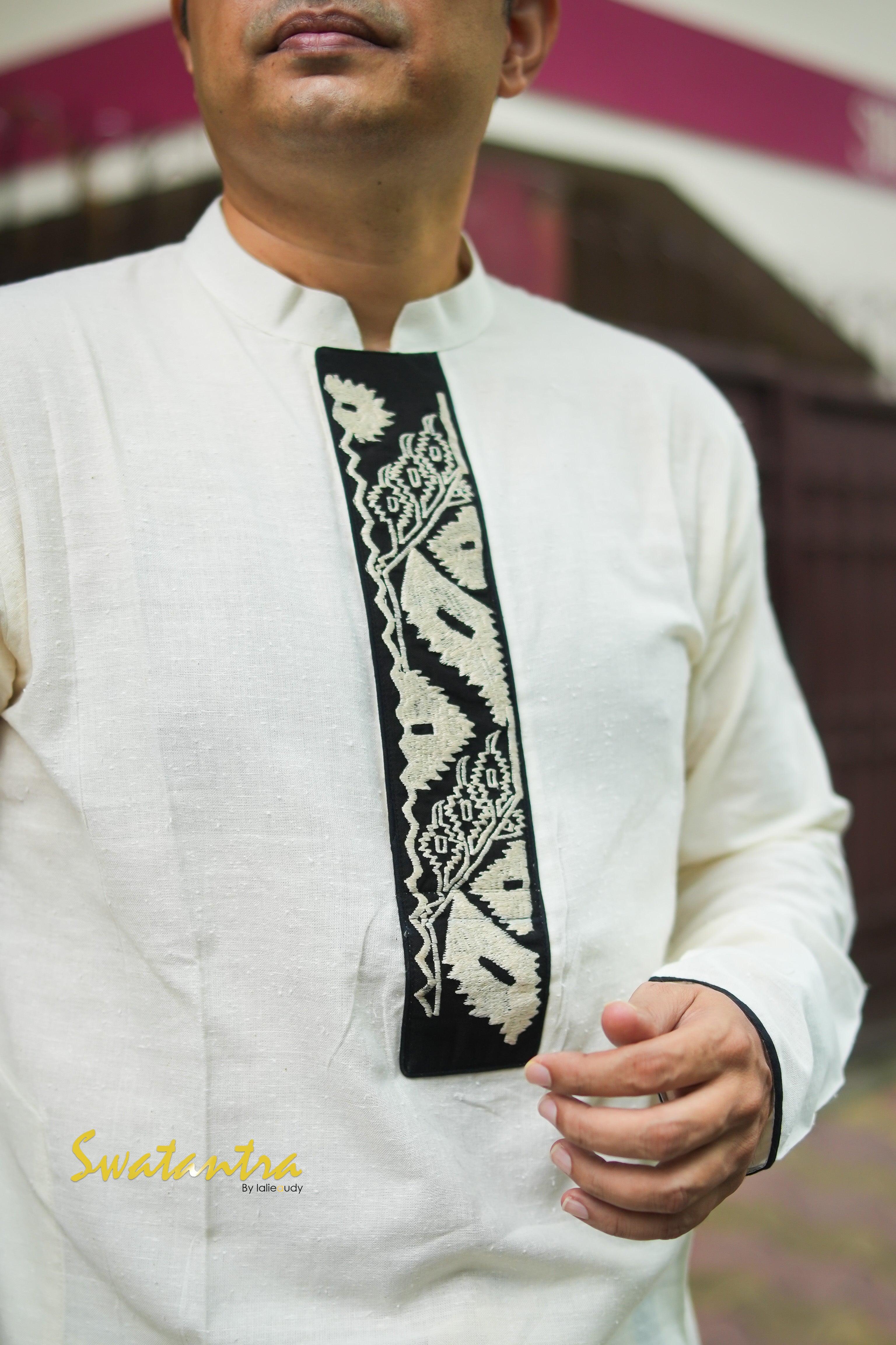 LALIE SAIKAT OFFWHITE JAMDANI KURTA