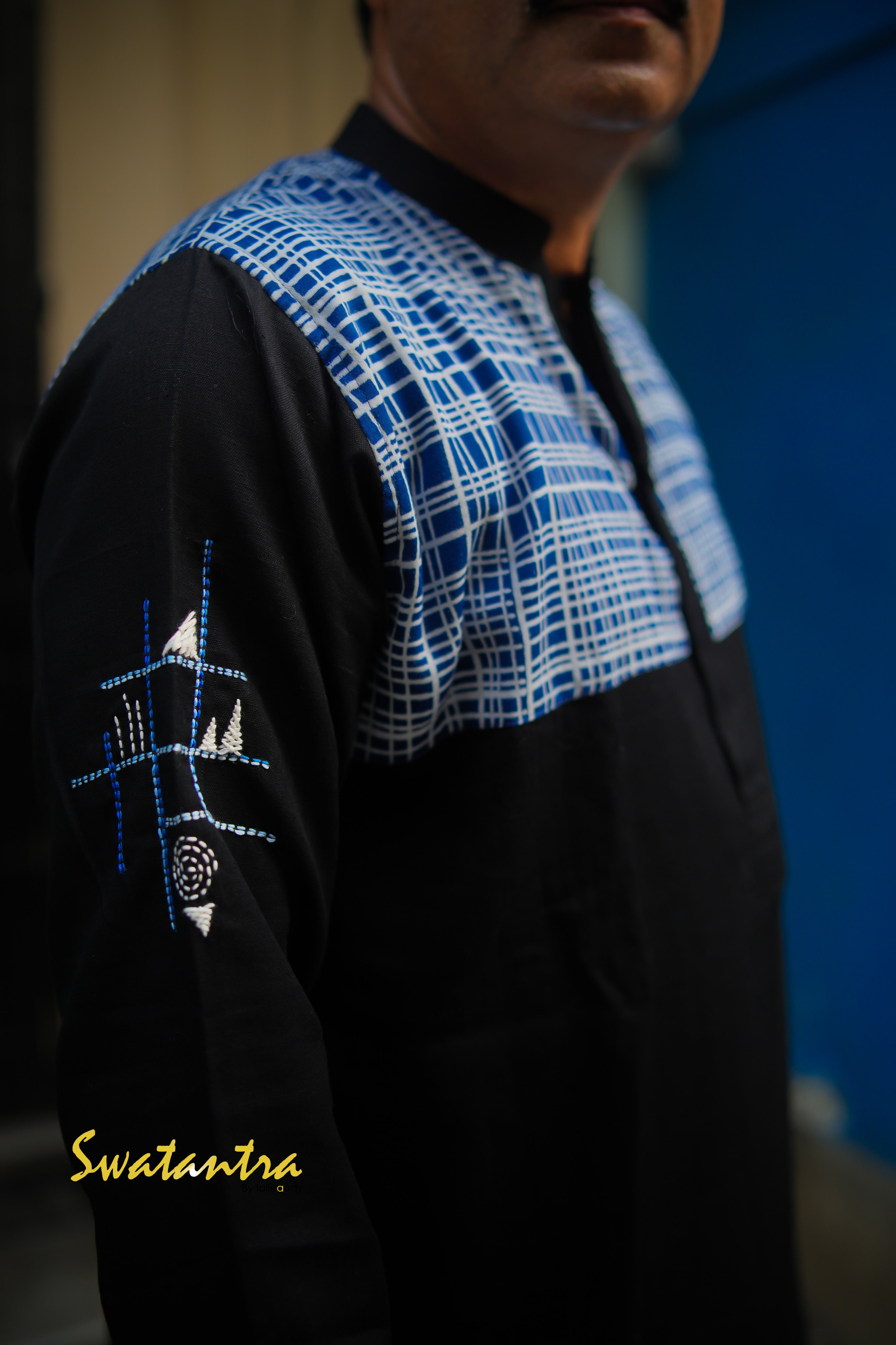 DHOTI BLACK INDIGO ANJAN