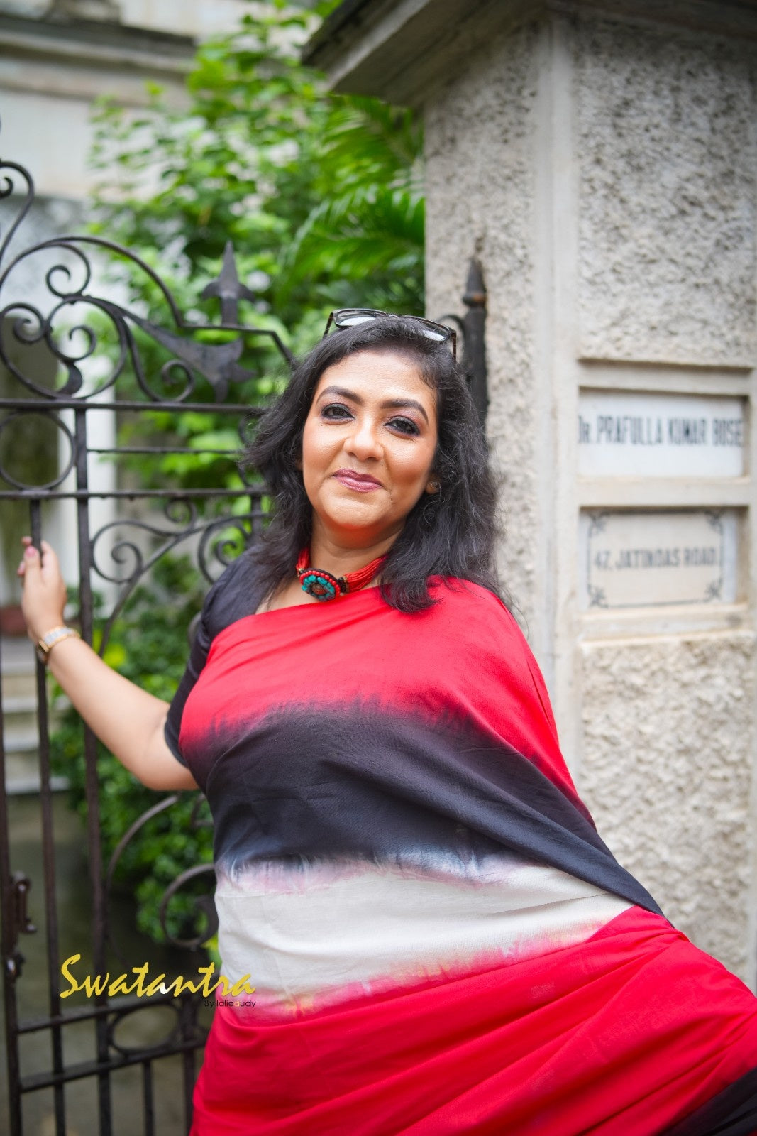 SAREE KORA COTTON-IKKAT PATCH LALIE
