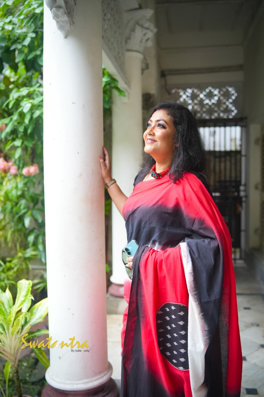SAREE KORA COTTON-IKKAT PATCH LALIE