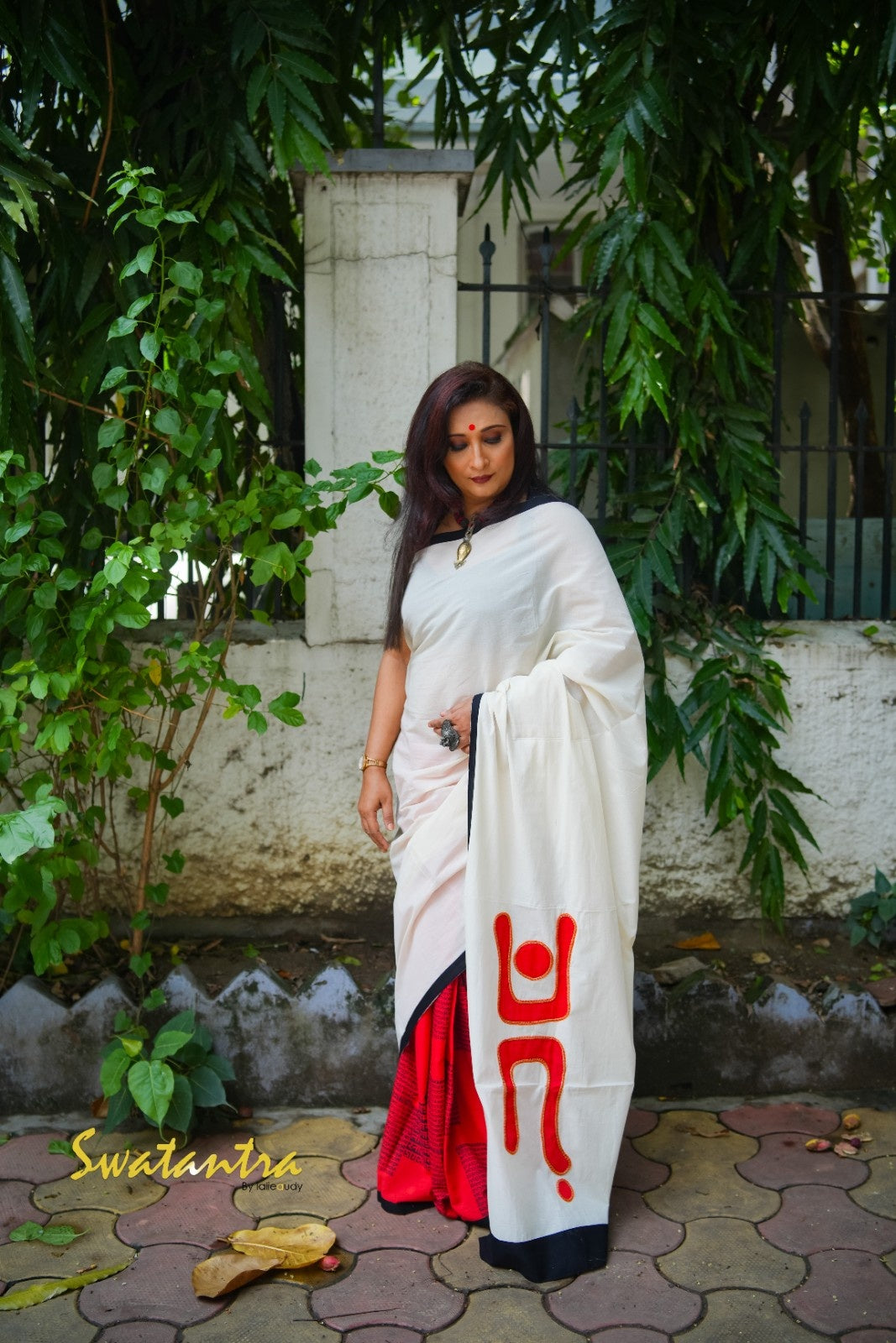 SAREE KORA COTTON PRINT & APPLIQUE AUDY