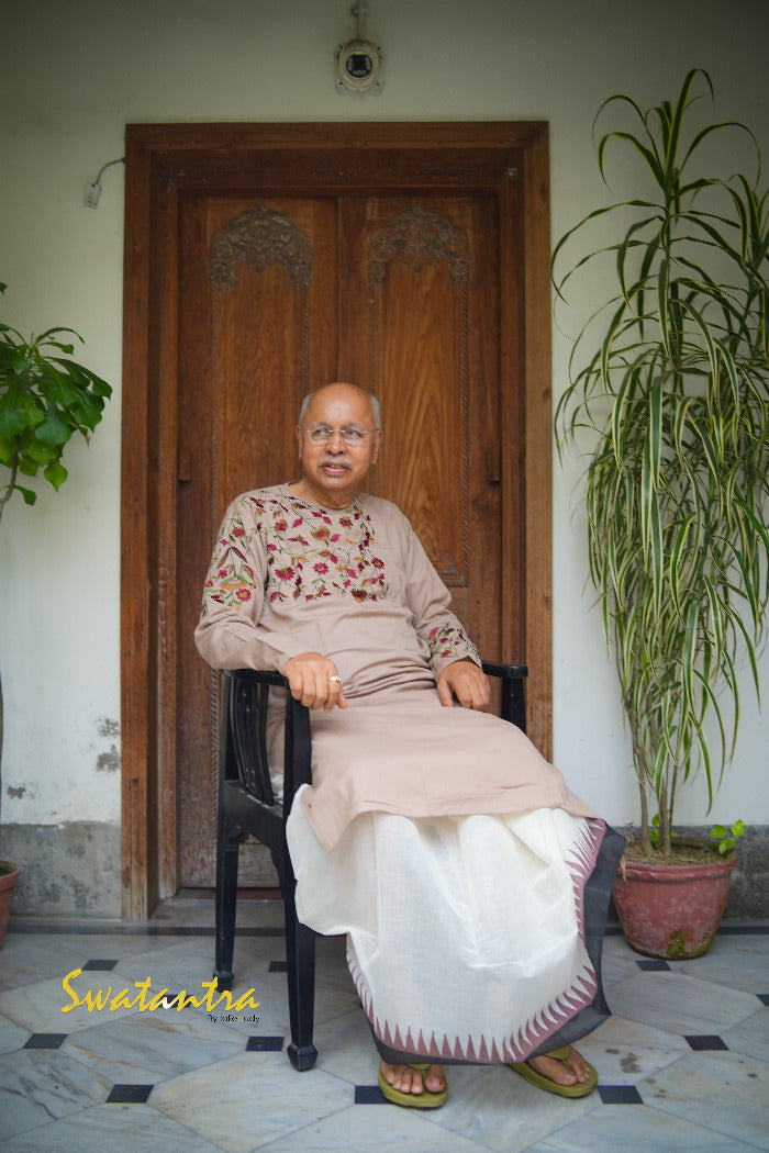 GK MR AM BEIGE COTTON - KURTA