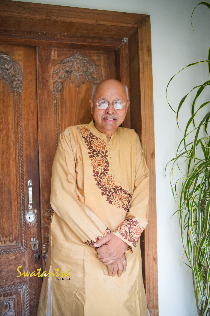 GK MR AM BEIGE EMB - KURTA