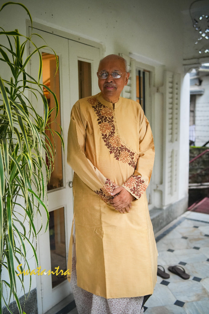 GK MR AM BEIGE EMB - KURTA