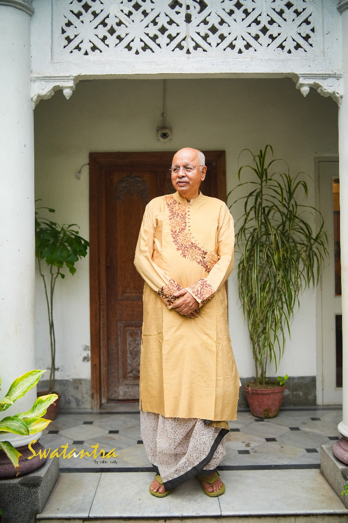 GK MR AM BEIGE EMB - KURTA
