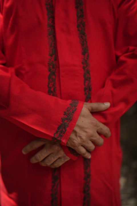 Anjan Red Kurta