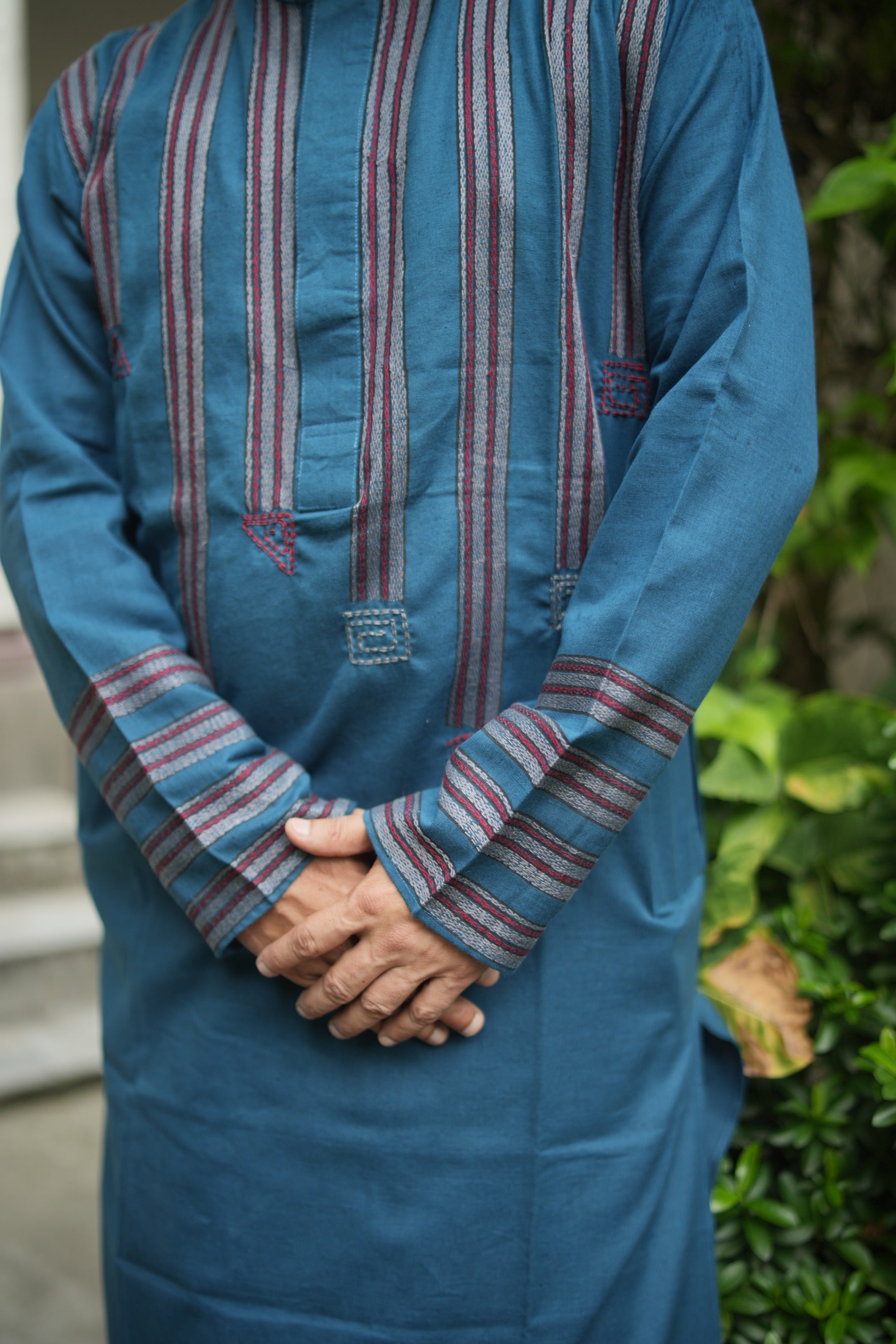 Kantha Blue Anjan Kurta