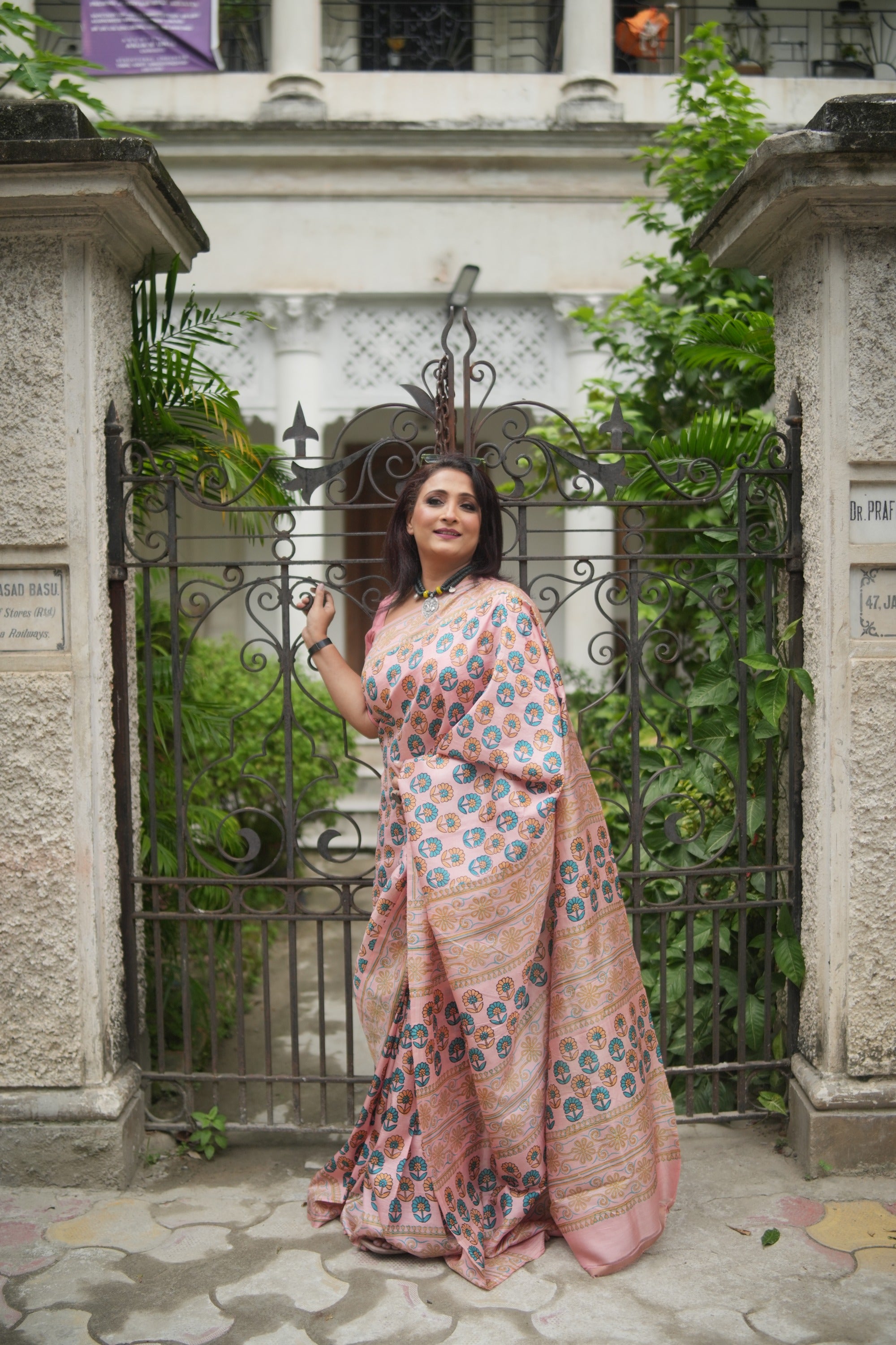 Peach Pure Silk Audy Saree