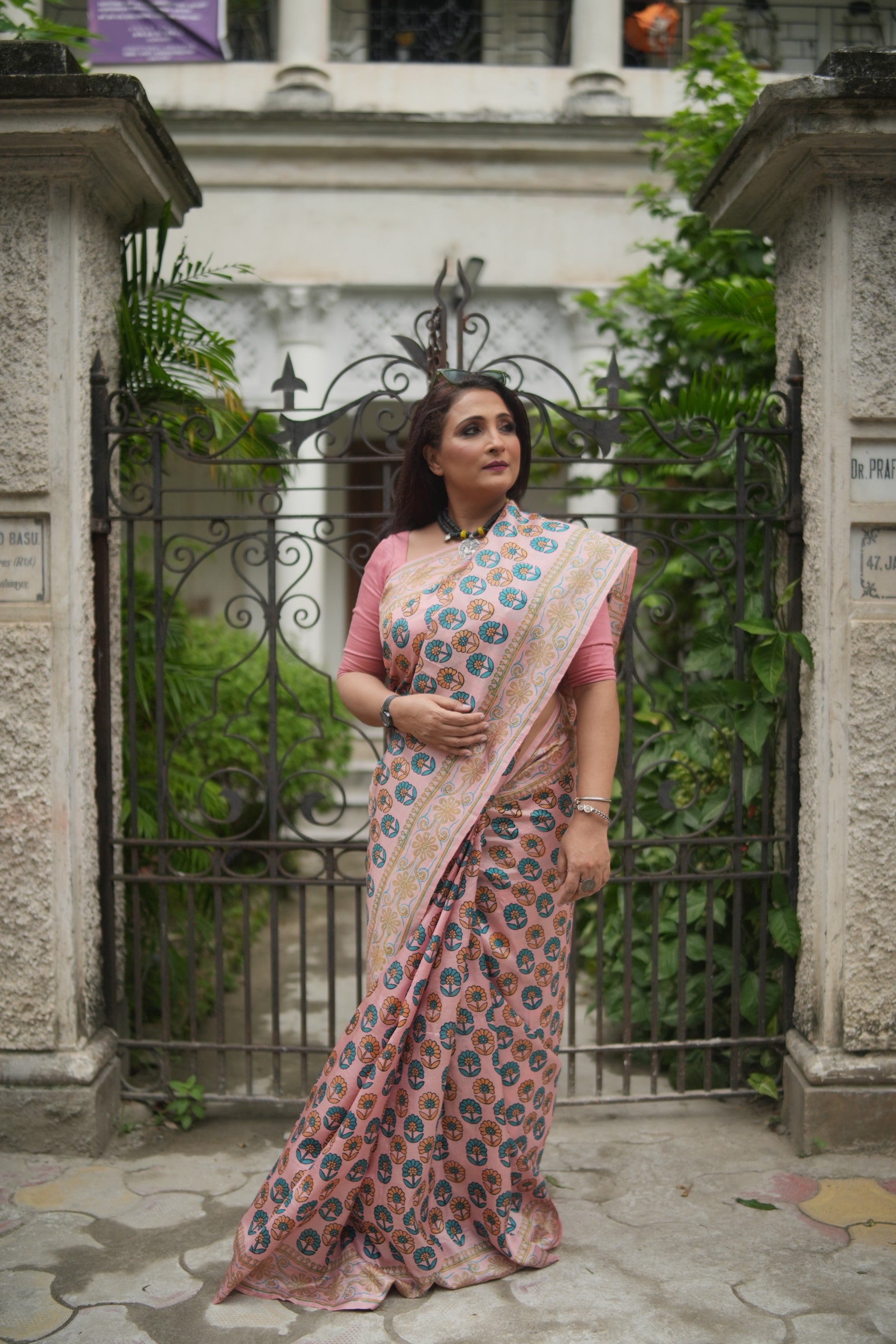 Peach Pure Silk Audy Saree