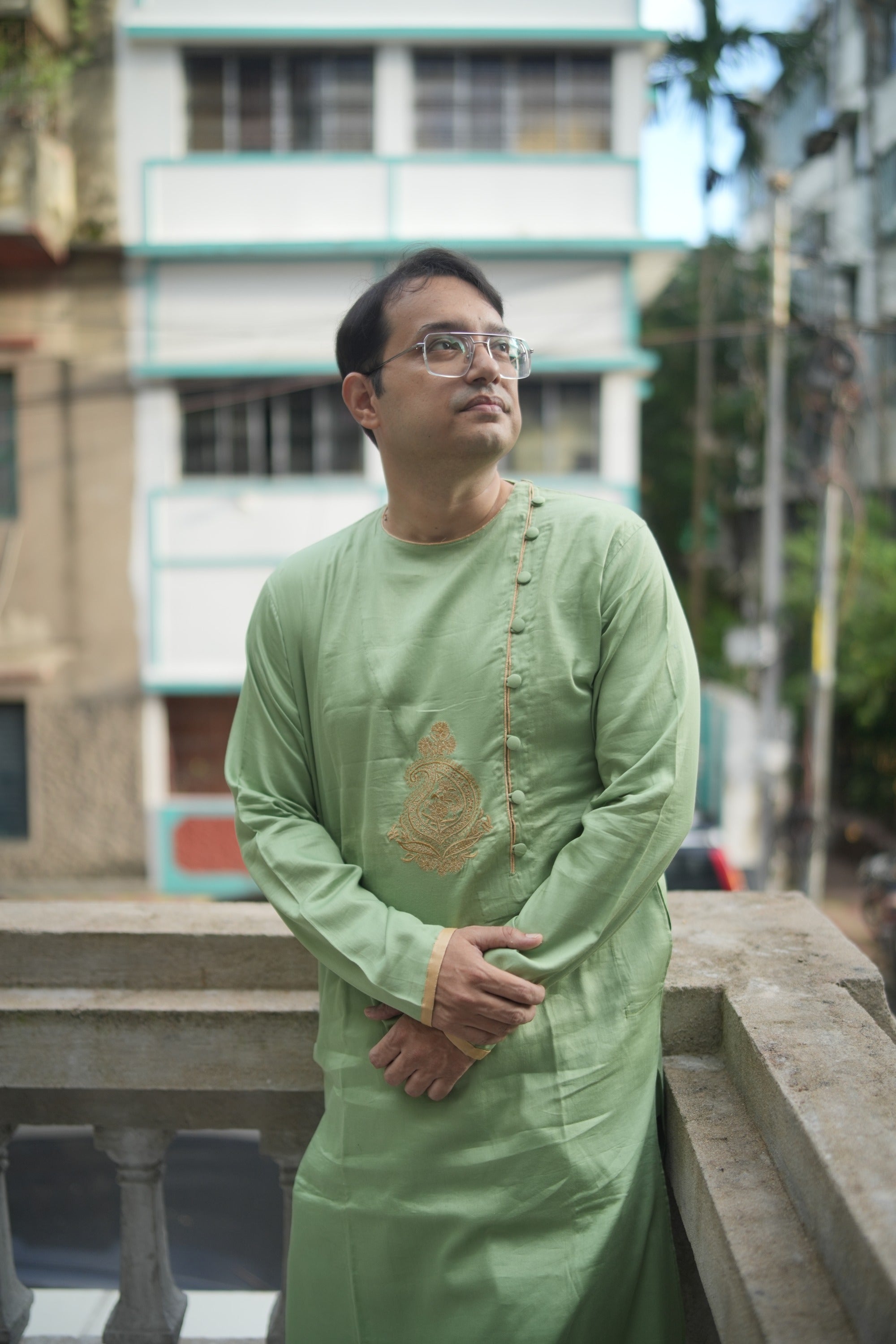 GK Green Sage Saikat Kurta