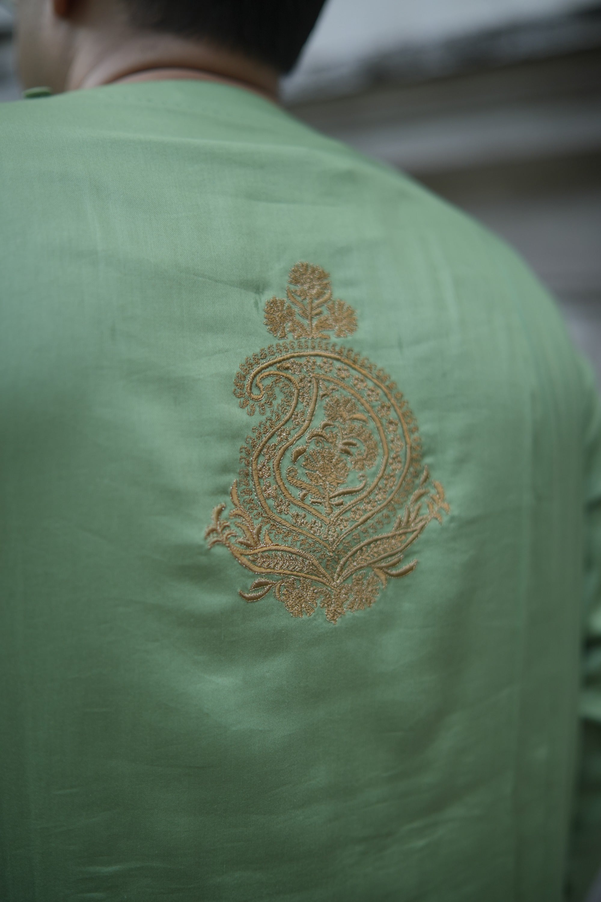 GK Green Sage Saikat Kurta