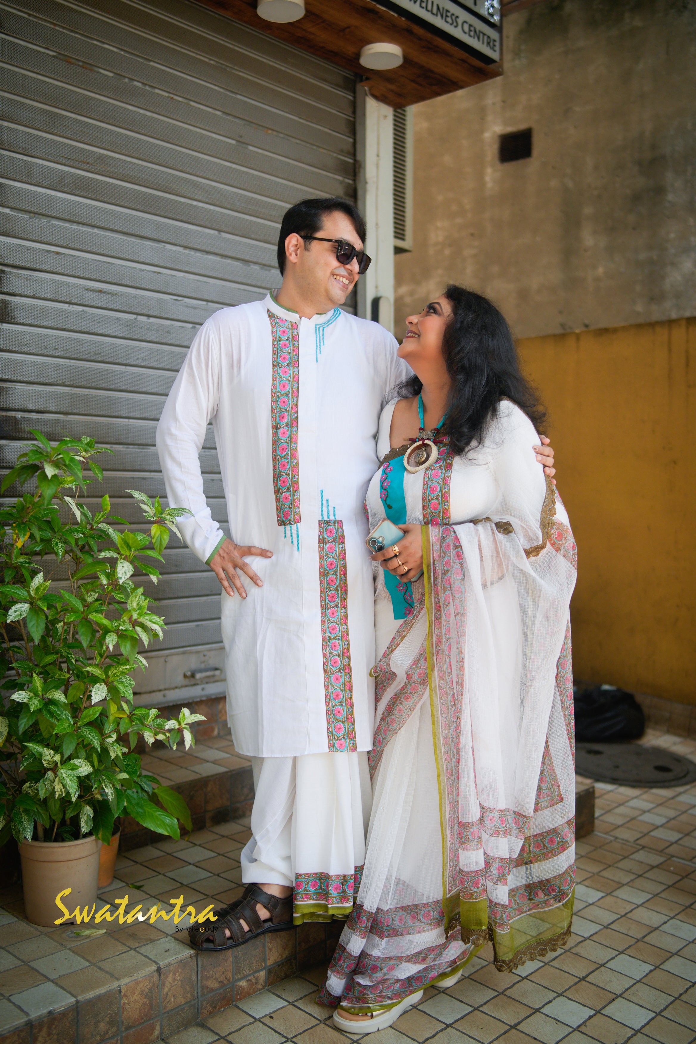 OFFWHITE BLUE LALIE SSR-DHOTI