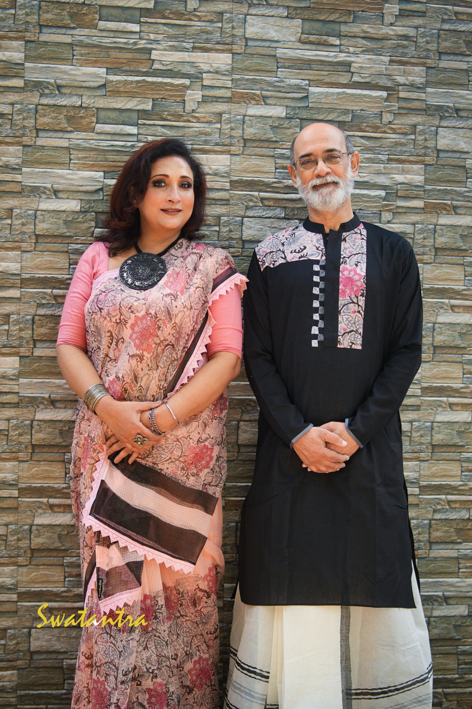 PEACH BLACK SSR-AUDY-DRDEB - PEACH SAREE