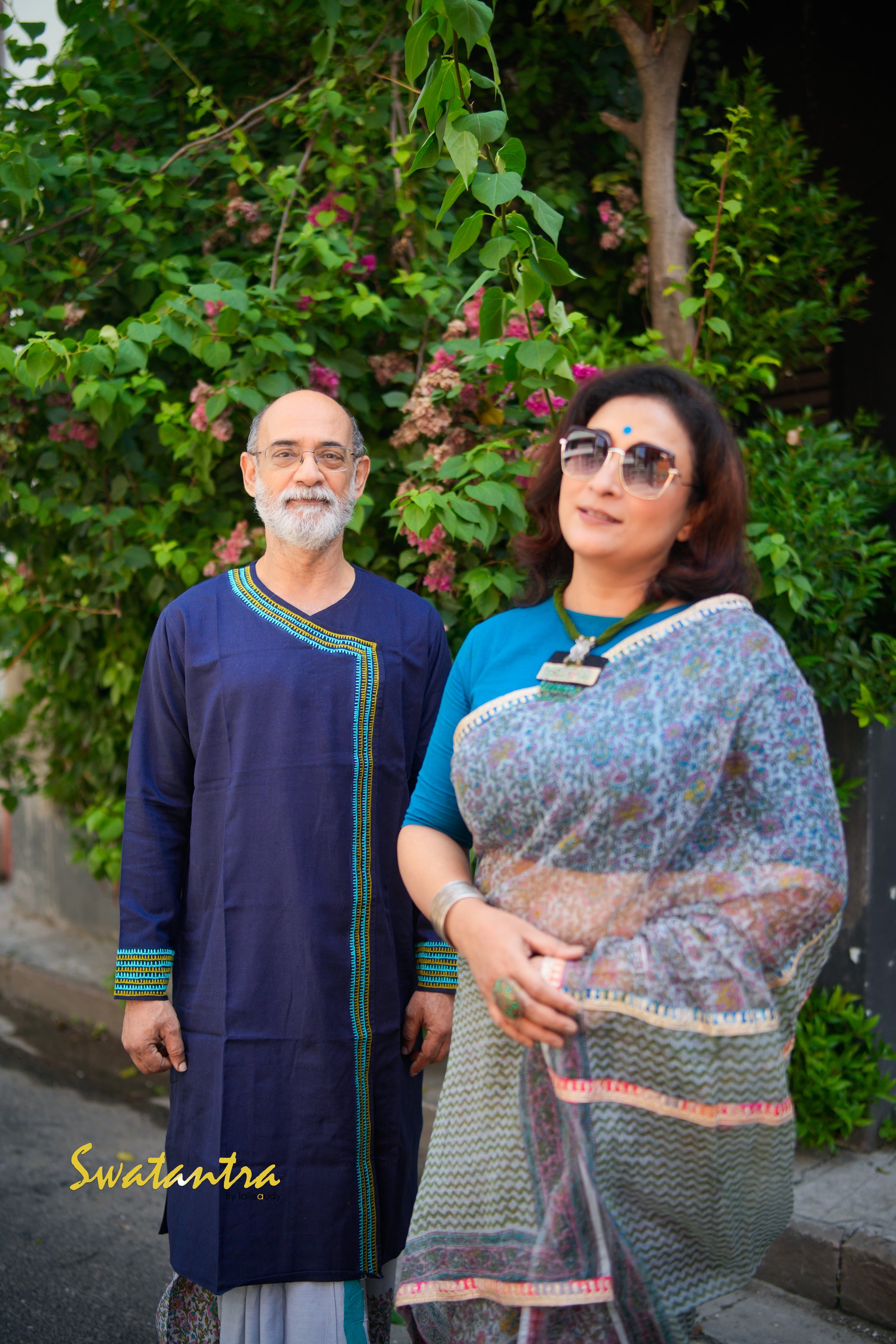 NAVY BLUE-ASH DRDEB AUDY - SAREE