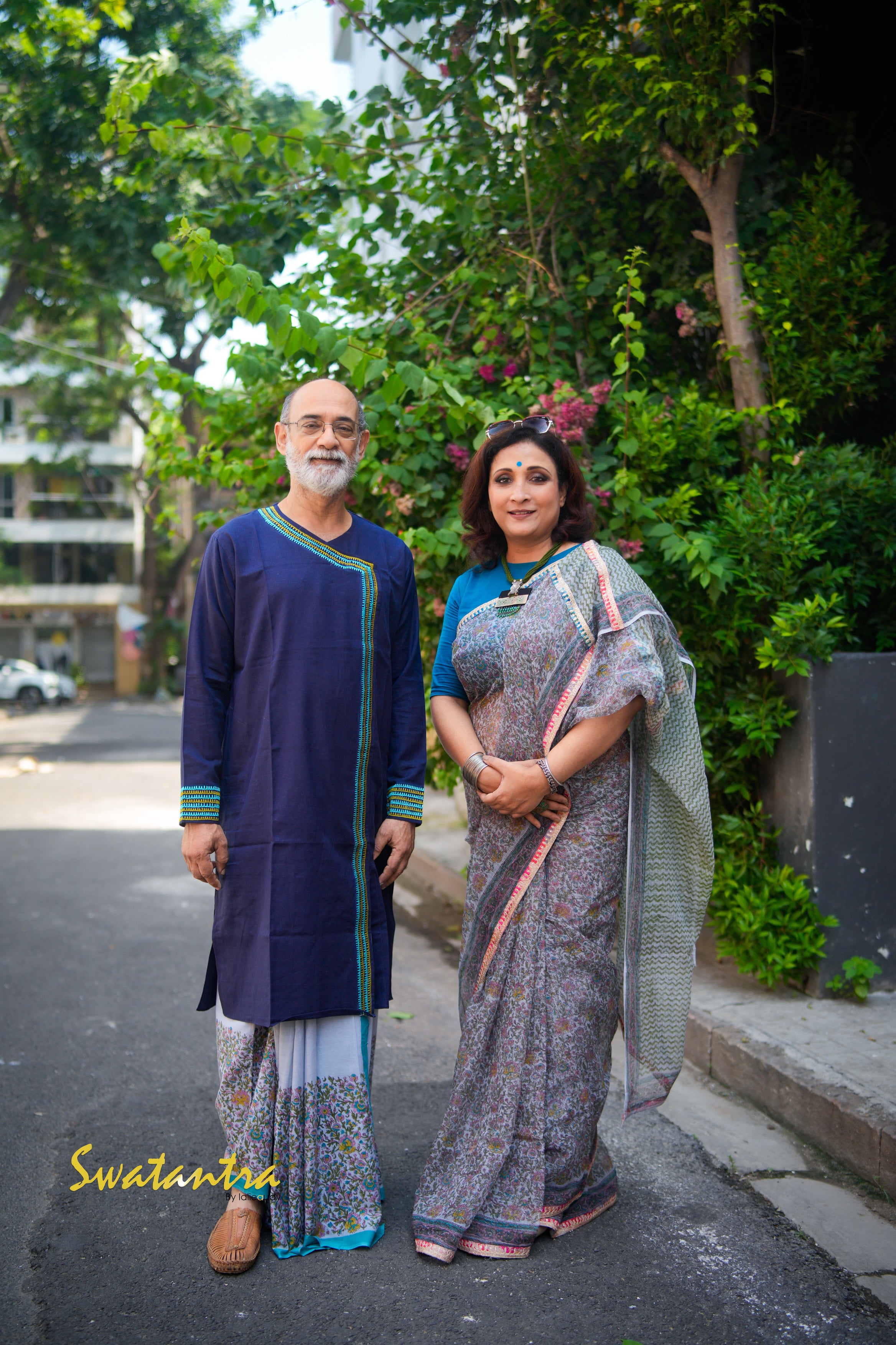 NAVY BLUE-ASH DRDEB AUDY - SAREE