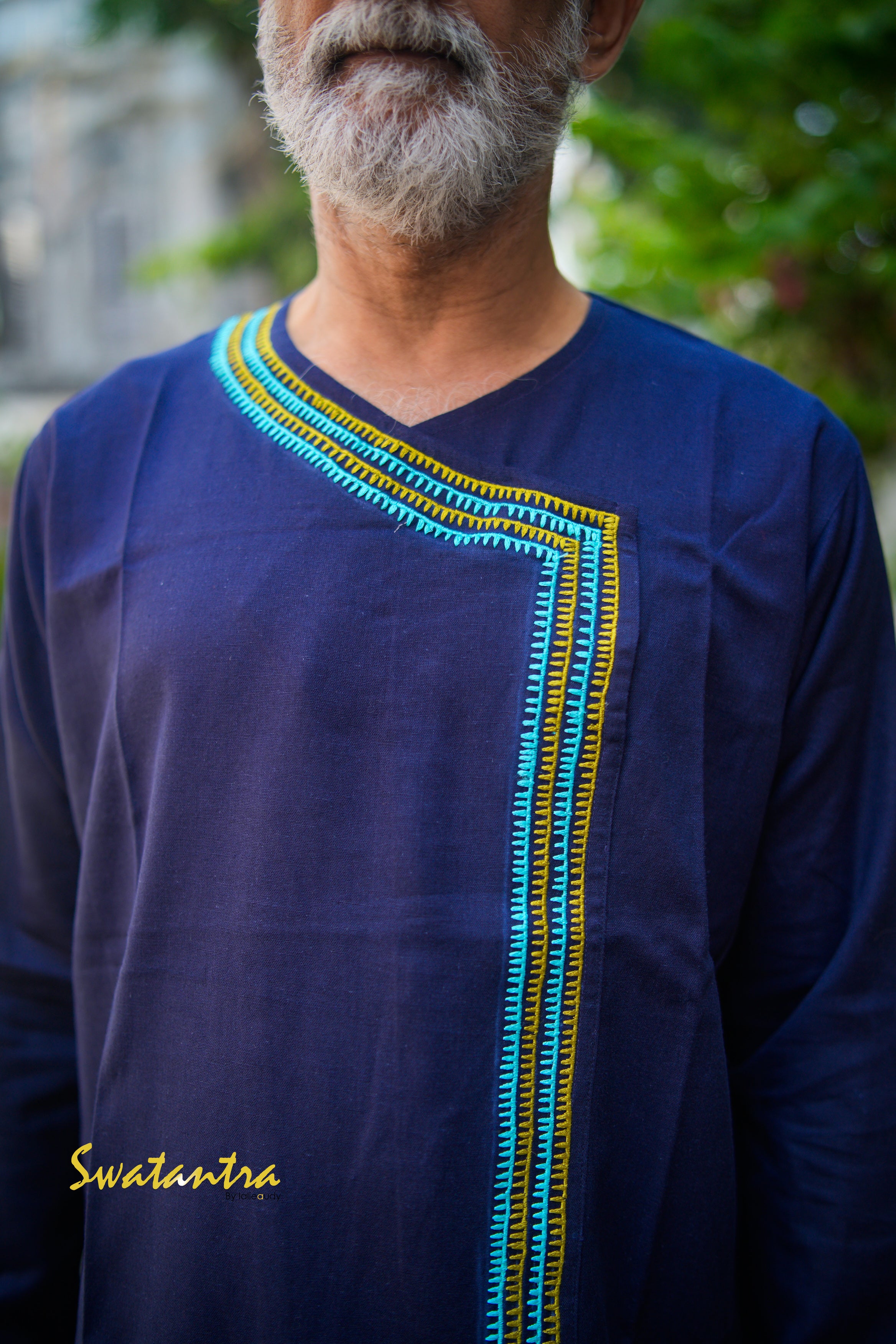 NAVY BLUE-ASH DRDEB AUDY - KURTA