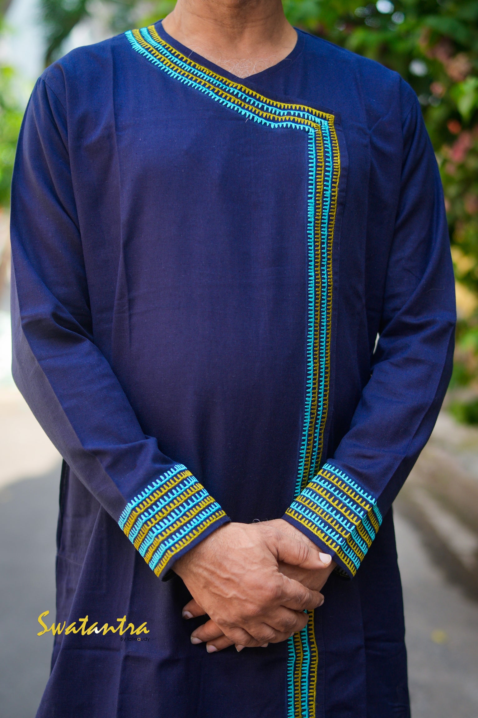 NAVY BLUE-ASH DRDEB AUDY - KURTA
