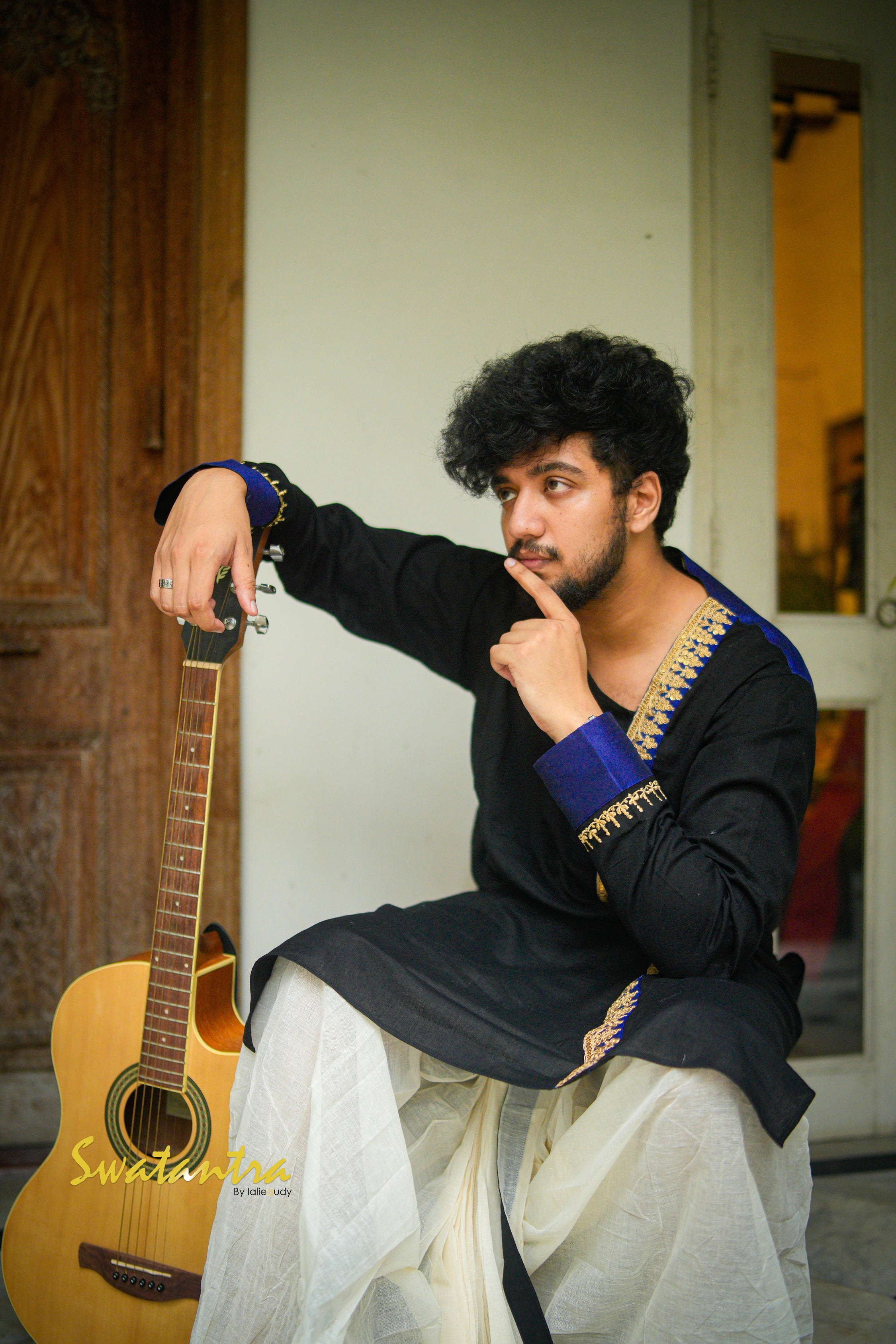 GK BLUE BLACK DEBASHRUTO - KURTA