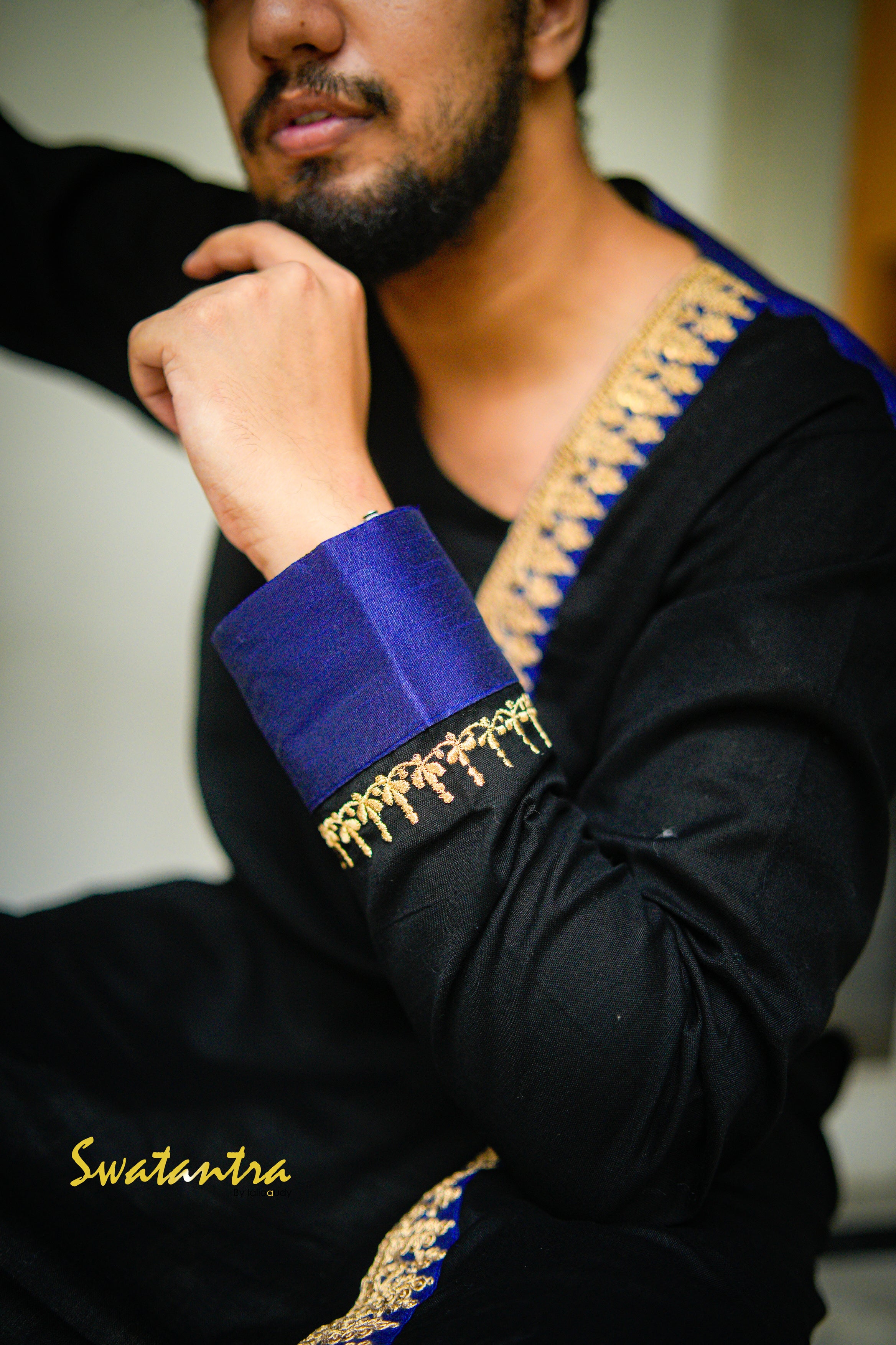 GK BLUE BLACK DEBASHRUTO - KURTA