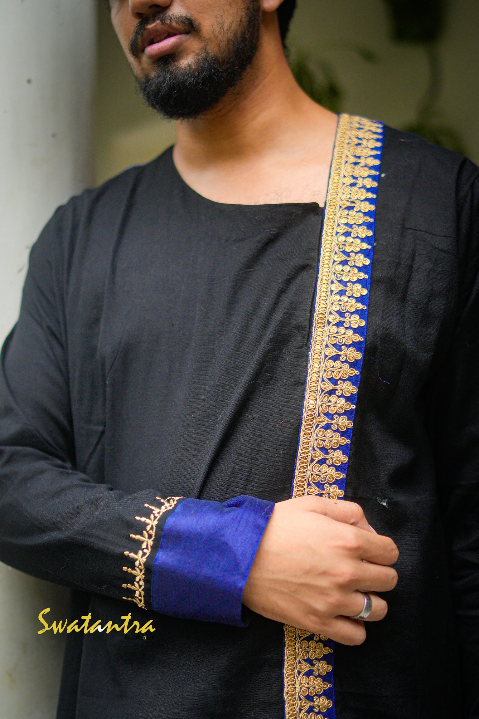 GK BLUE BLACK DEBASHRUTO - KURTA