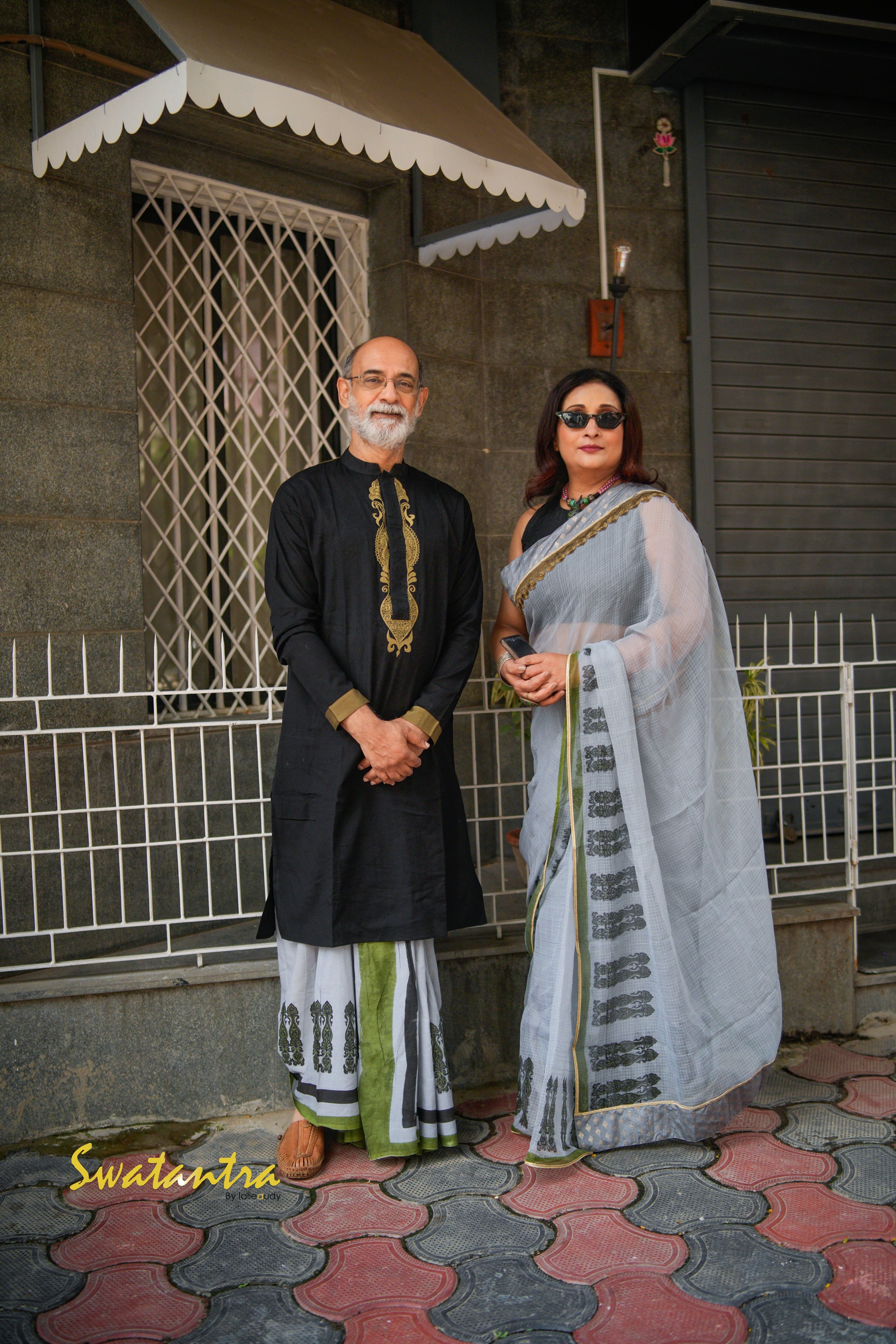 GREEN OFFWHITE DRDEB-AUDY- DHOTI