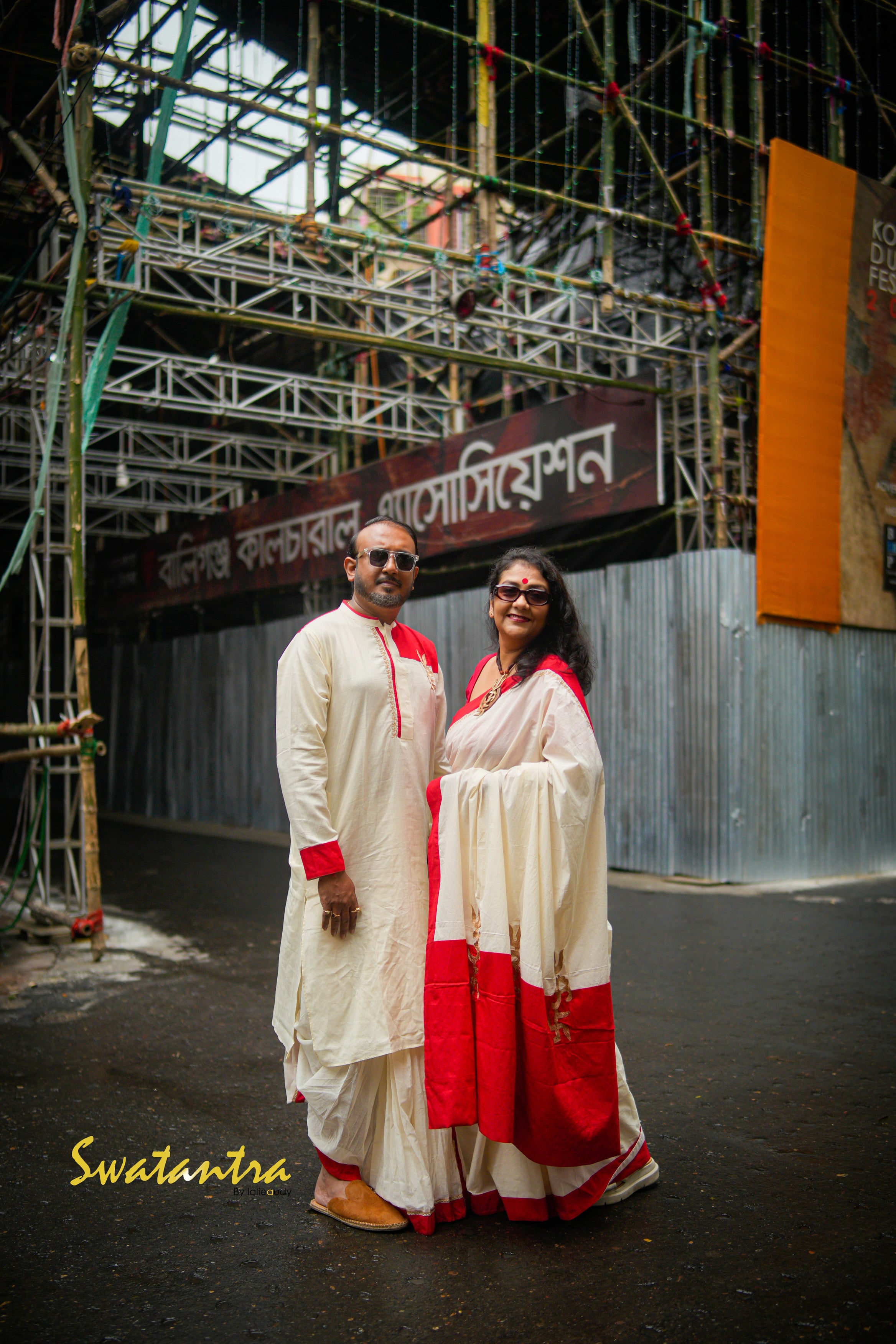 LALIE SAPTARSHI OFFWHITE-RED - KURTA