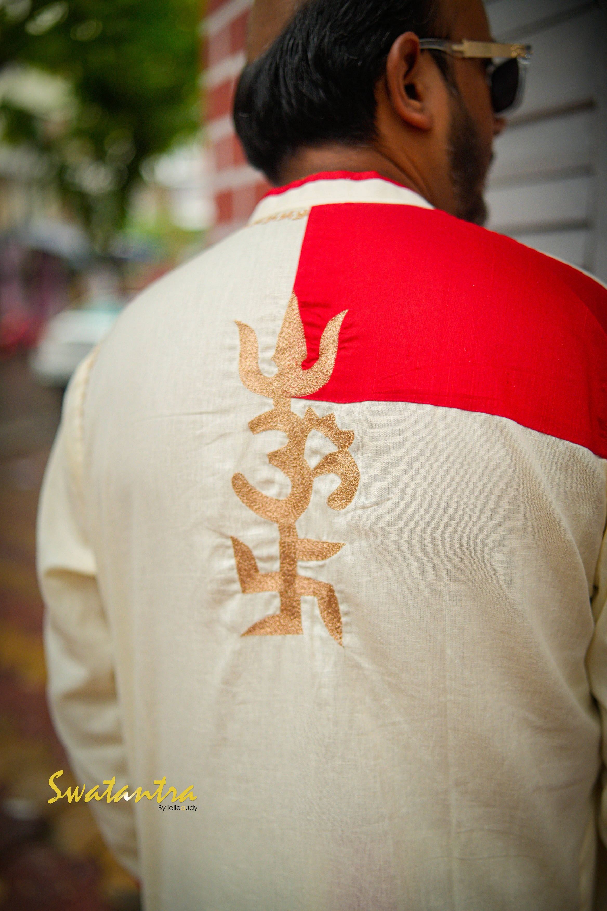 LALIE SAPTARSHI OFFWHITE-RED - KURTA