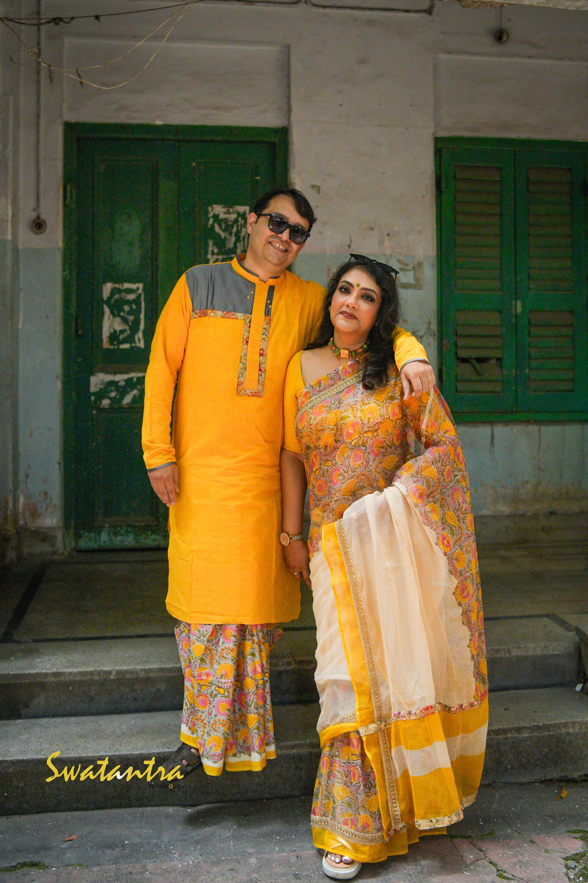 YELLOW OFFWHITE SSR-LALIE-SAREE