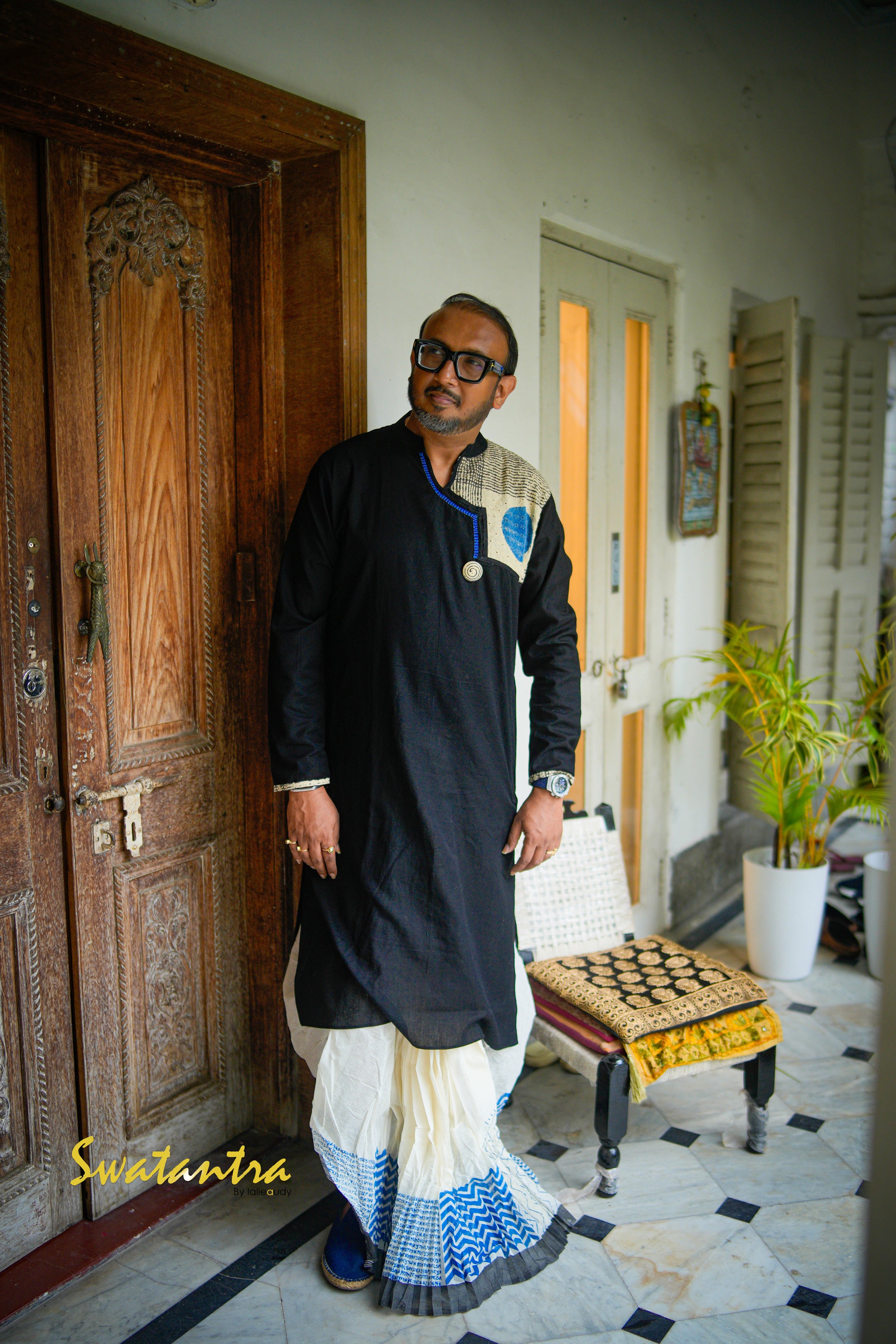 GK BLACK HAKOOBA DR.SAPTARSHI - DHOTI