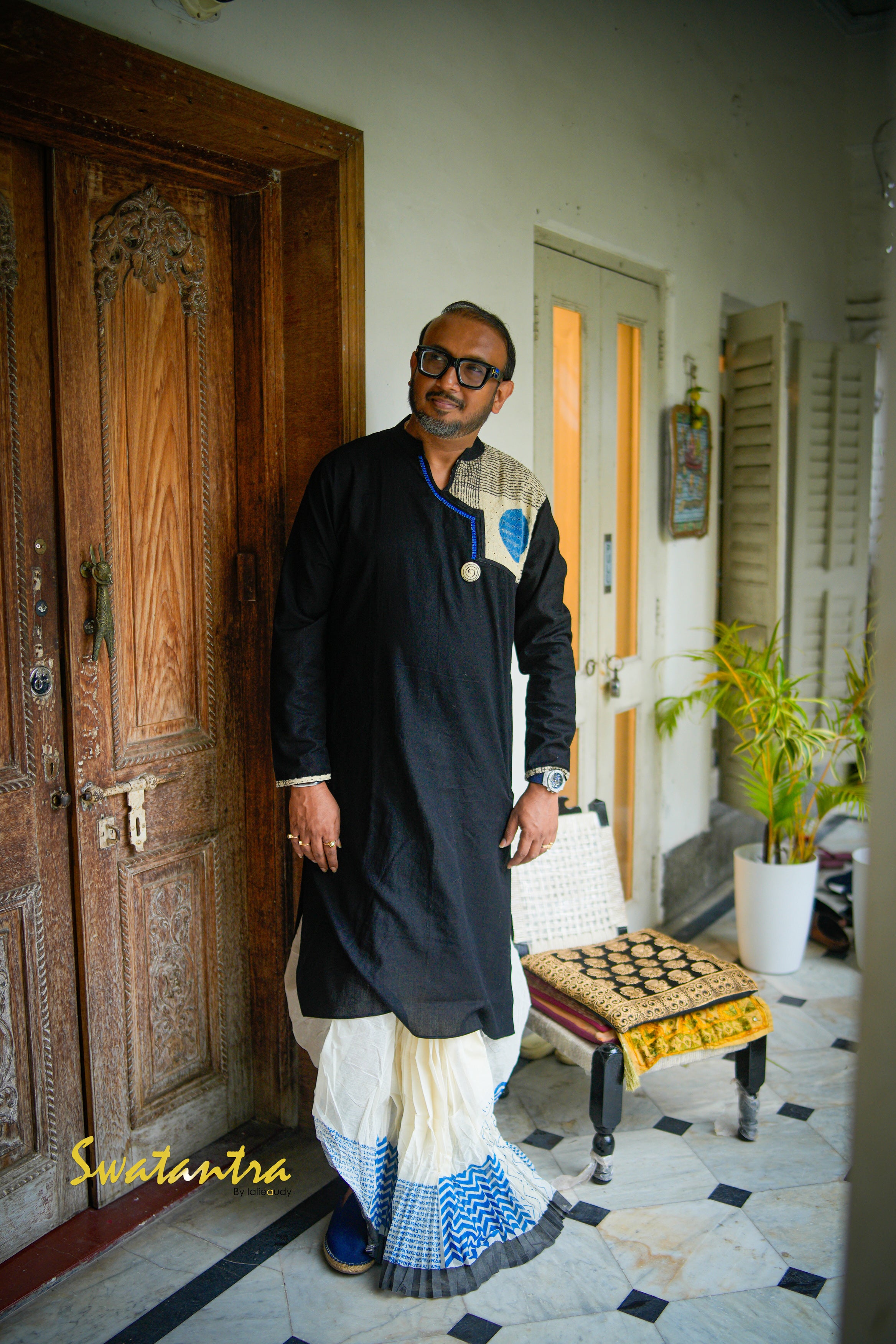 GK BLACK HAKOOBA DR.SAPTARSHI - DHOTI
