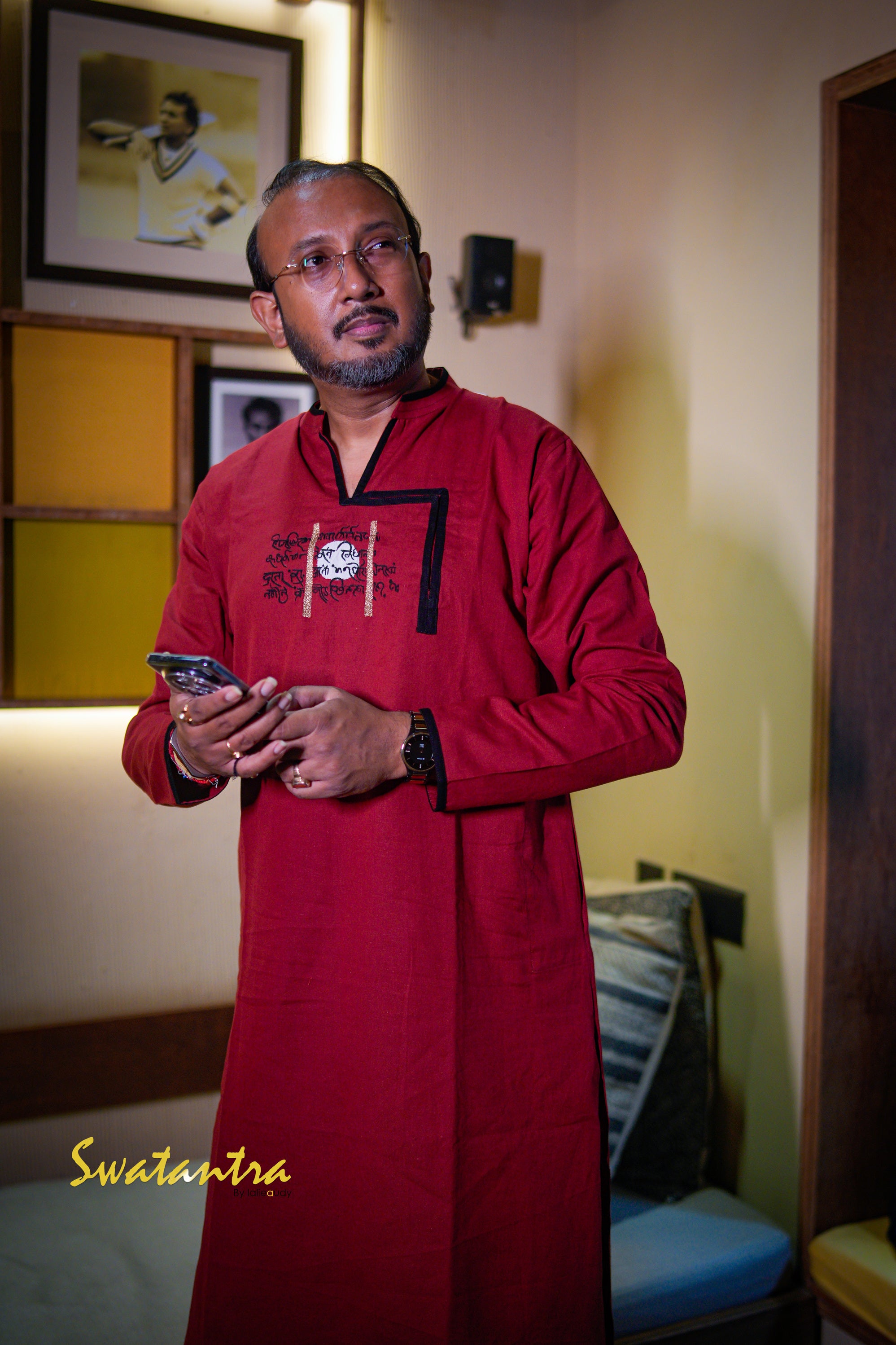 GK MAROON-BLACK DR.SAPTARSHI - KURTA