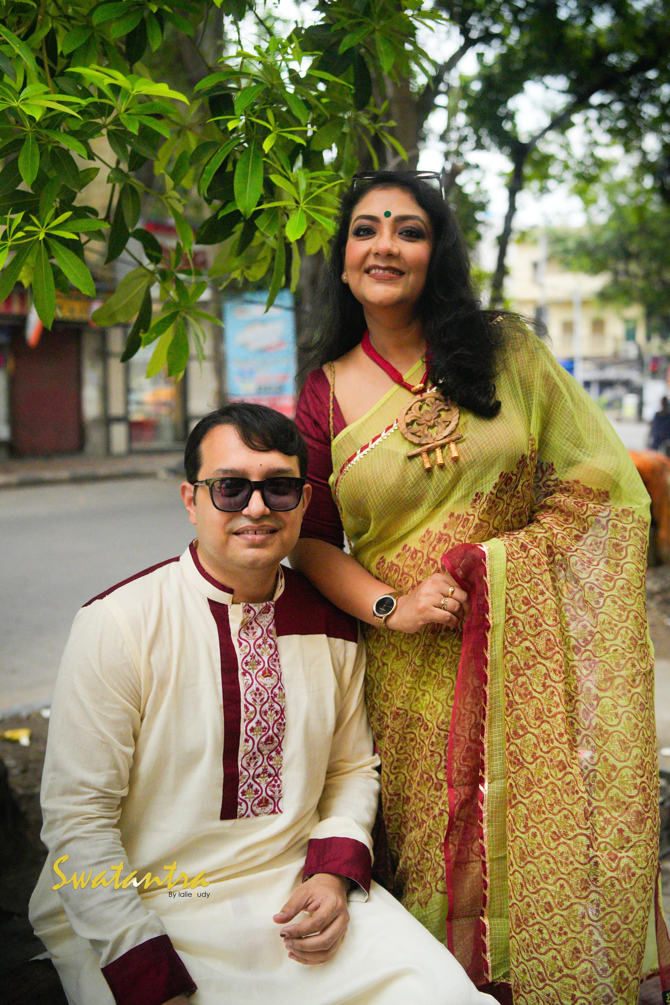 GREEN MAROON OFFWHITE LALIE-SSR-SAREE