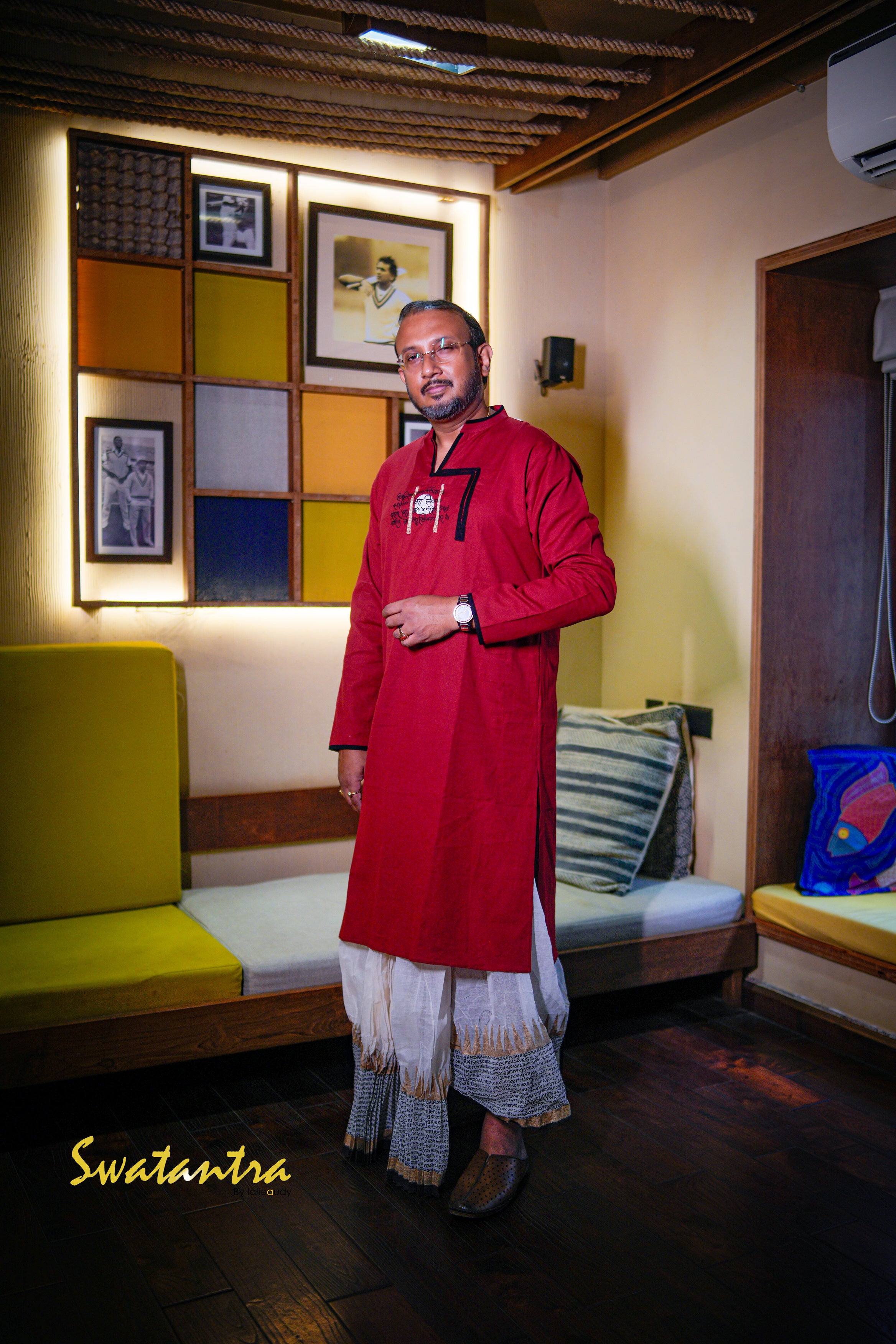 GK MAROON-BLACK DR.SAPTARSHI - KURTA