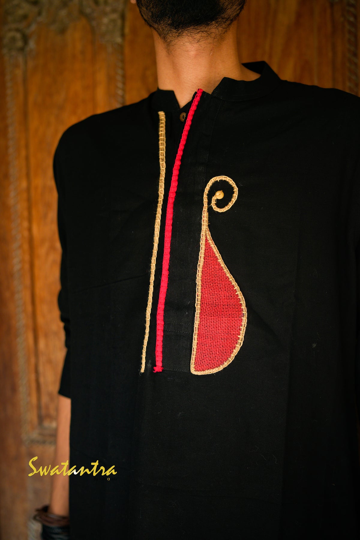 GK BLACK JUTE ARYAK KURTA