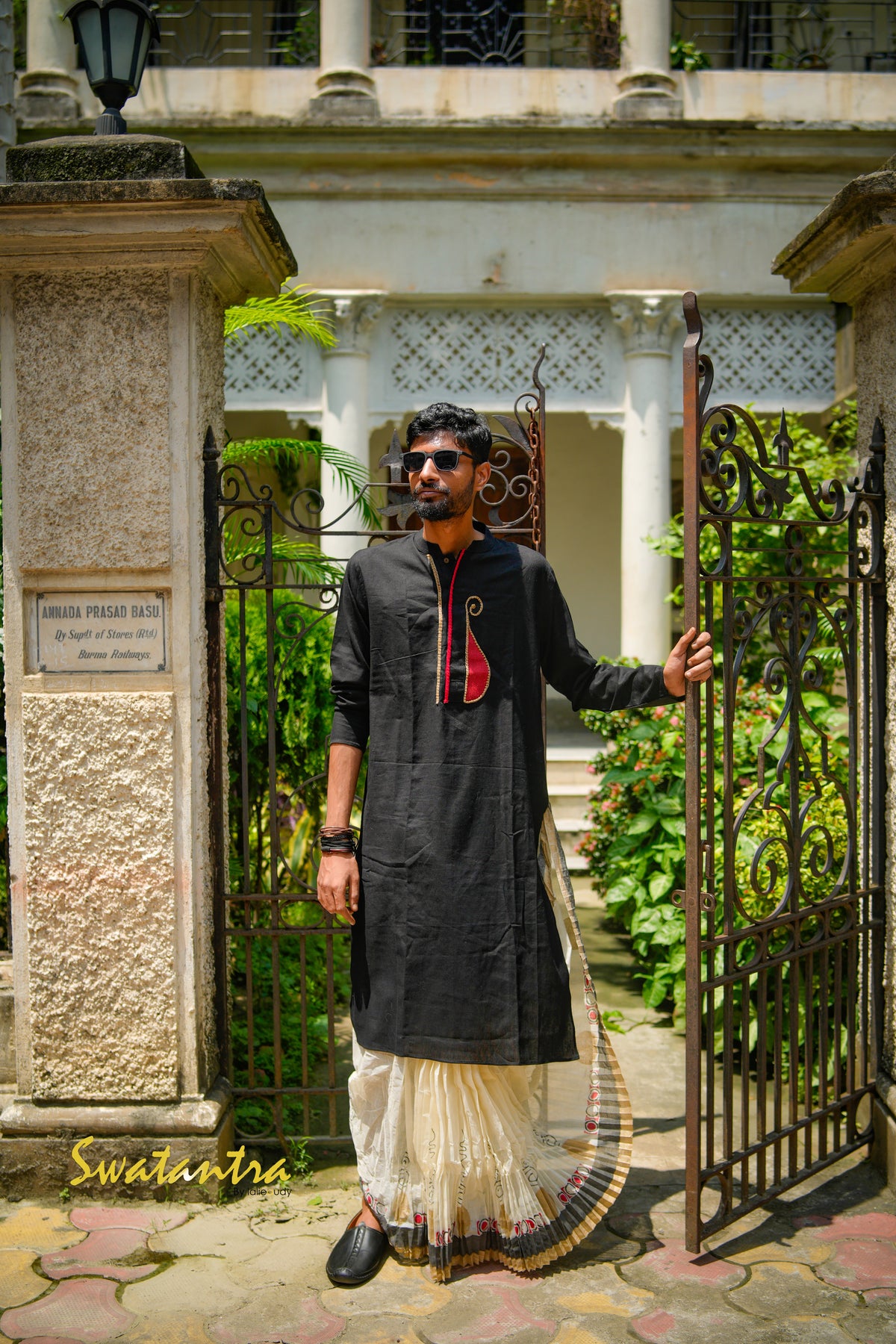 GK BLACK JUTE ARYAK DHOTI