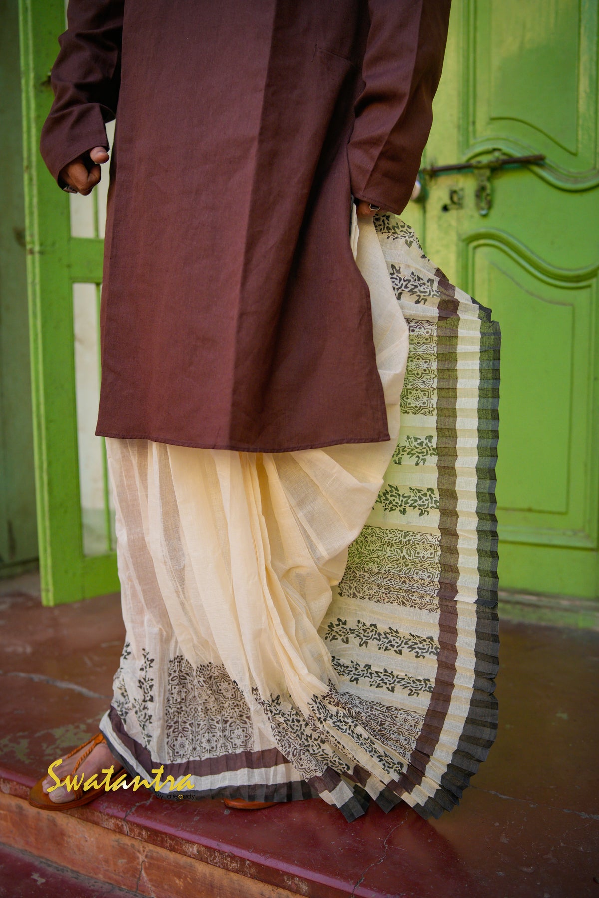 GK BROWN PATCHWORK RANADEB DHOTI