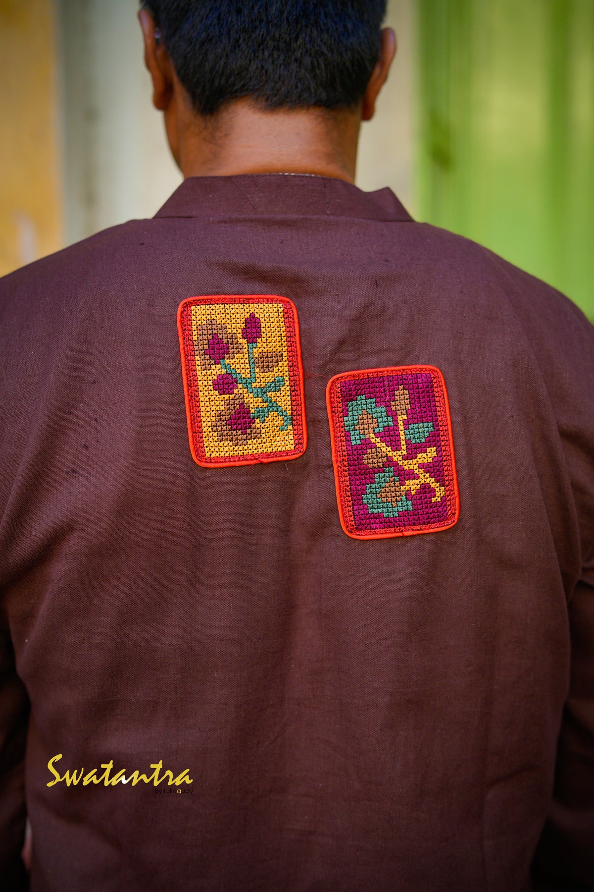 GK BROWN PATCHWORK RANADEB KURTA