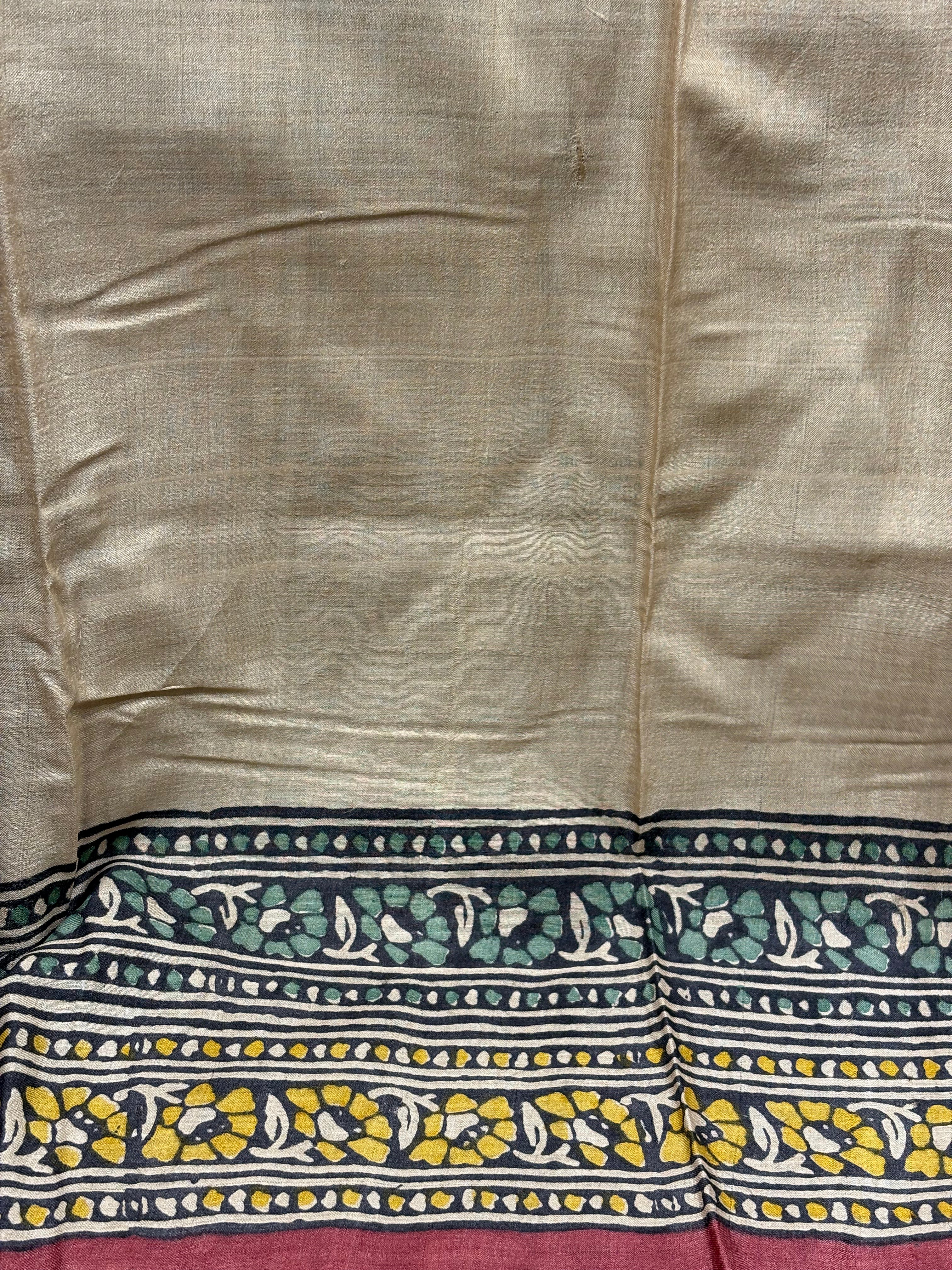 SAREE TUSSER MULTI COLOUR PAISLEY LALIE