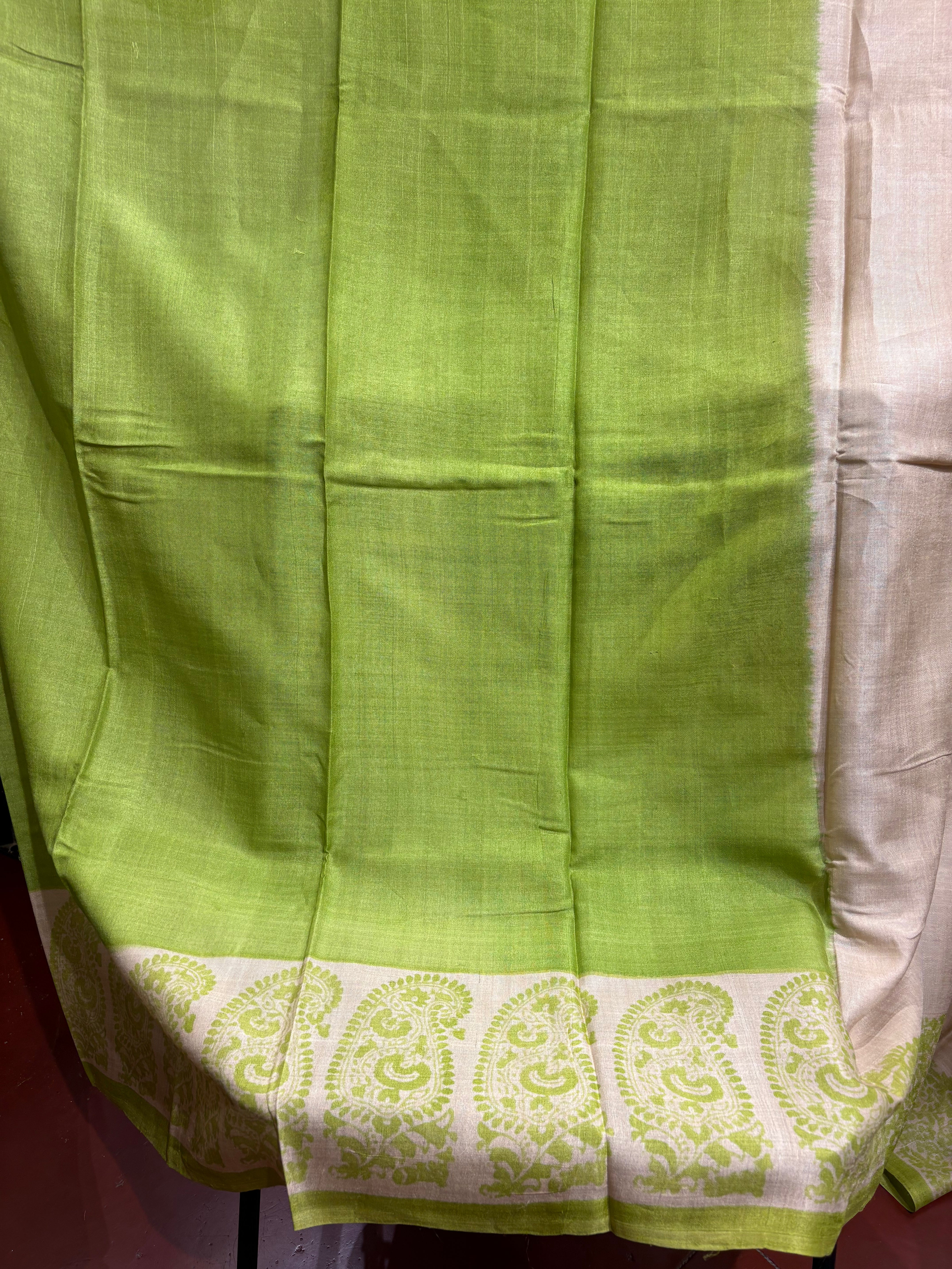 SAREE TUSSER  - GREEN AUDY