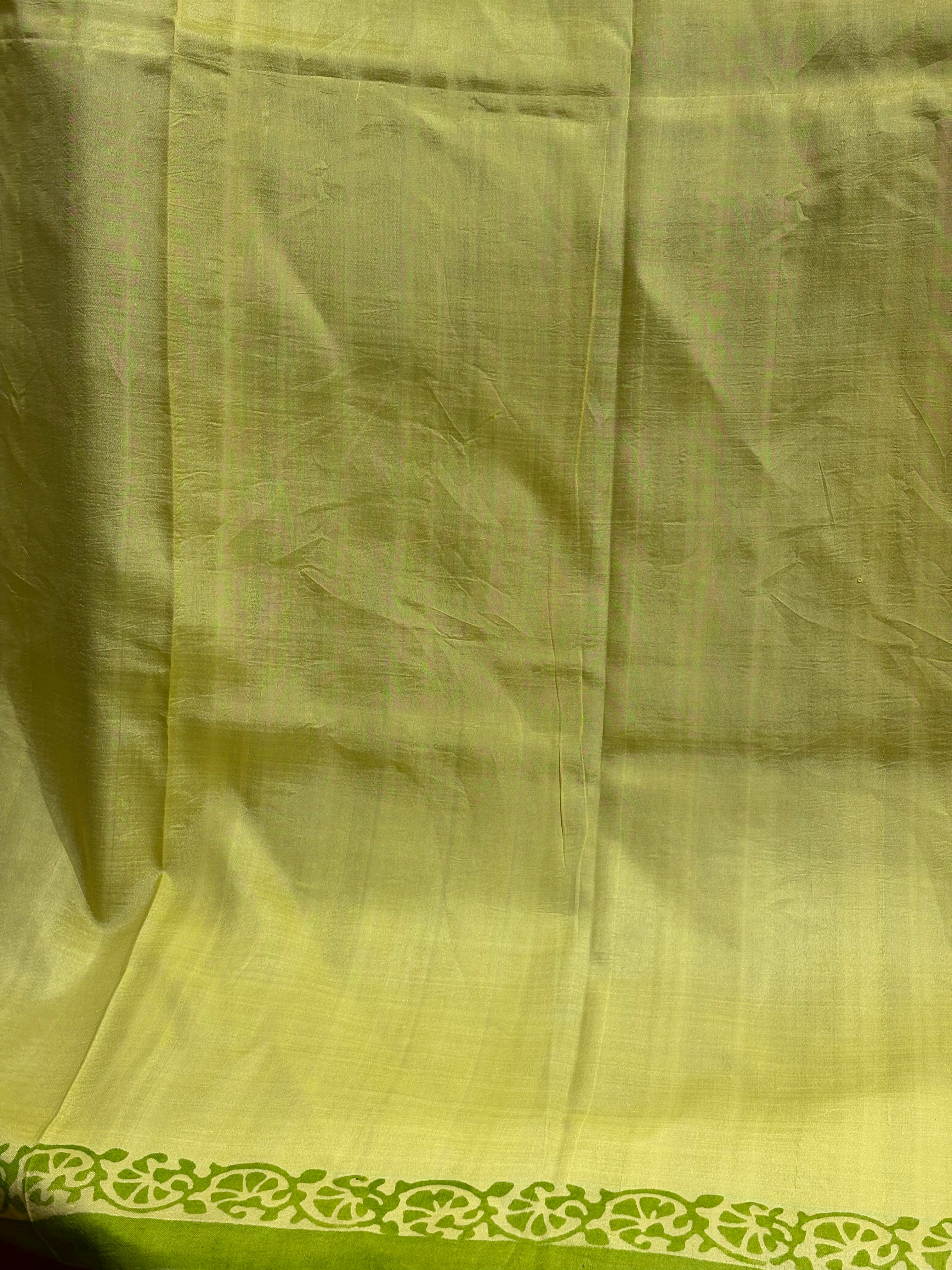 SAREE SILK YELLOW GREEN AUDY