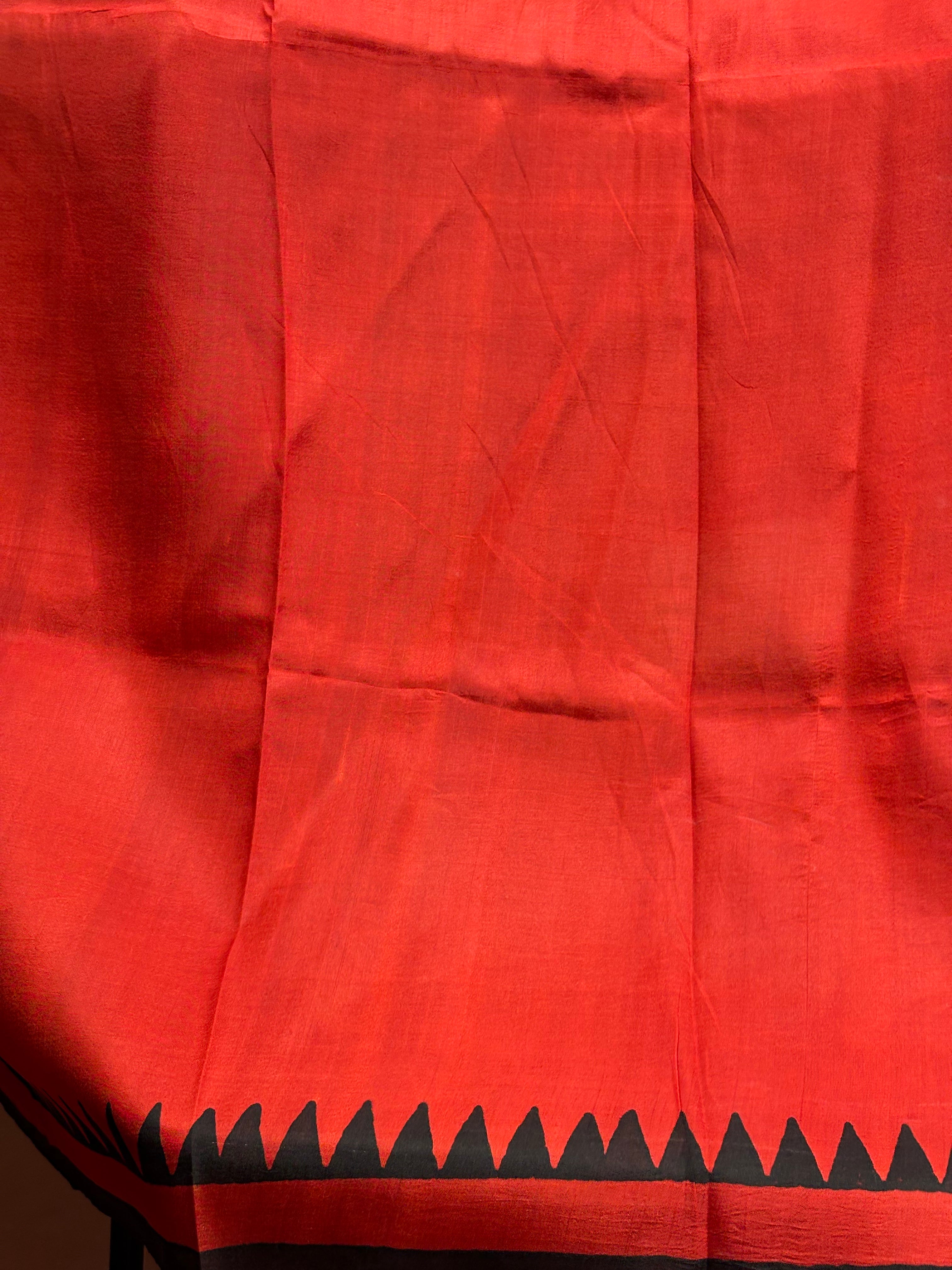 SAREE SILK CREAM BLACK RED LALIE