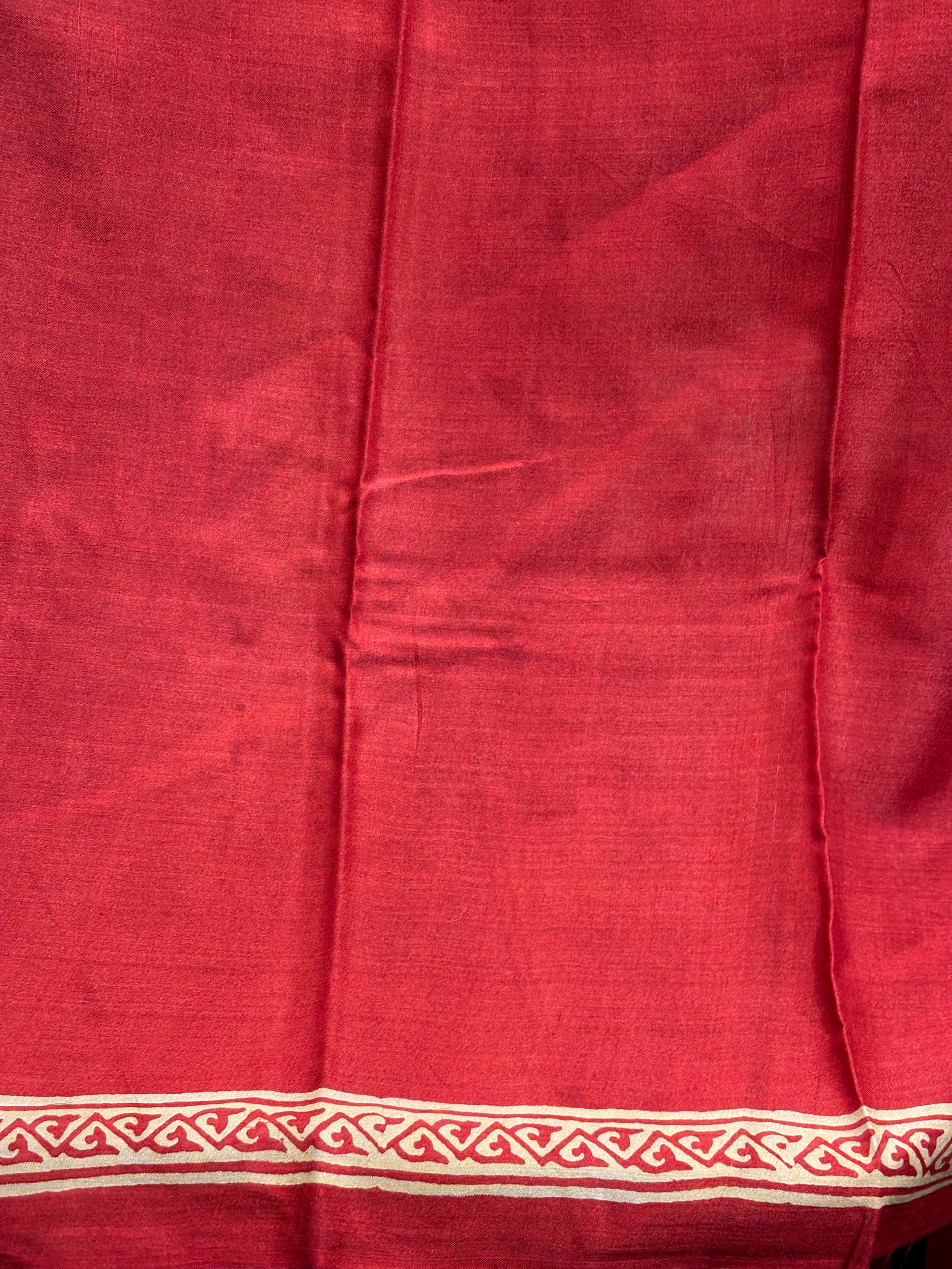 SAREE TUSSER RED DISCHARGE AUDY